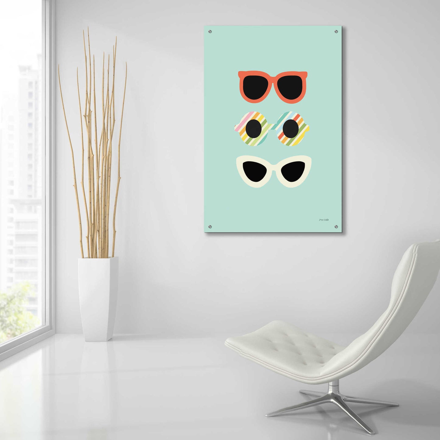 Epic Art 'Glamour Sunglasses' by Ann Kelle Designs, Acrylic Glass Wall Art,24x36