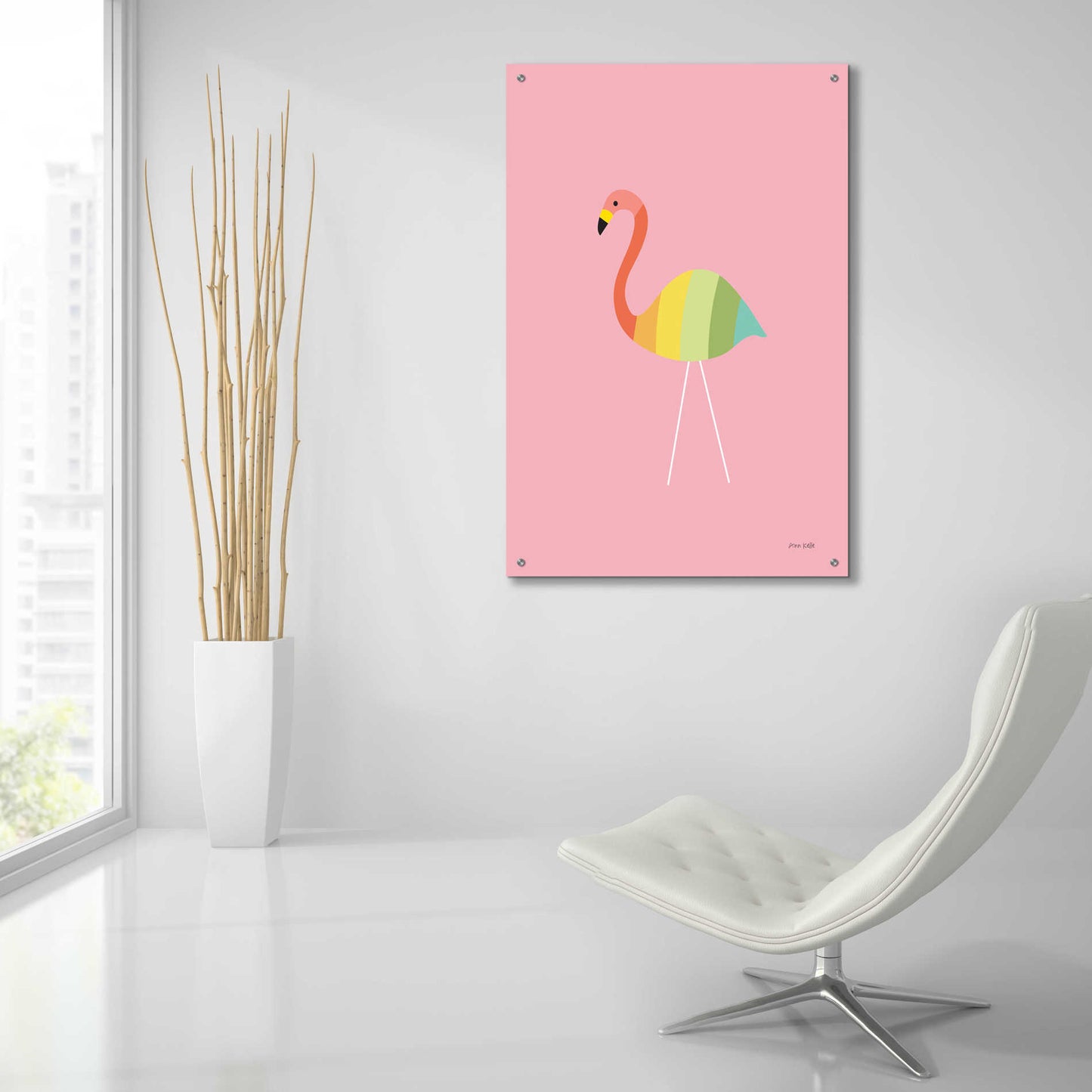 Epic Art 'Flamingo Colors' by Ann Kelle Designs, Acrylic Glass Wall Art,24x36