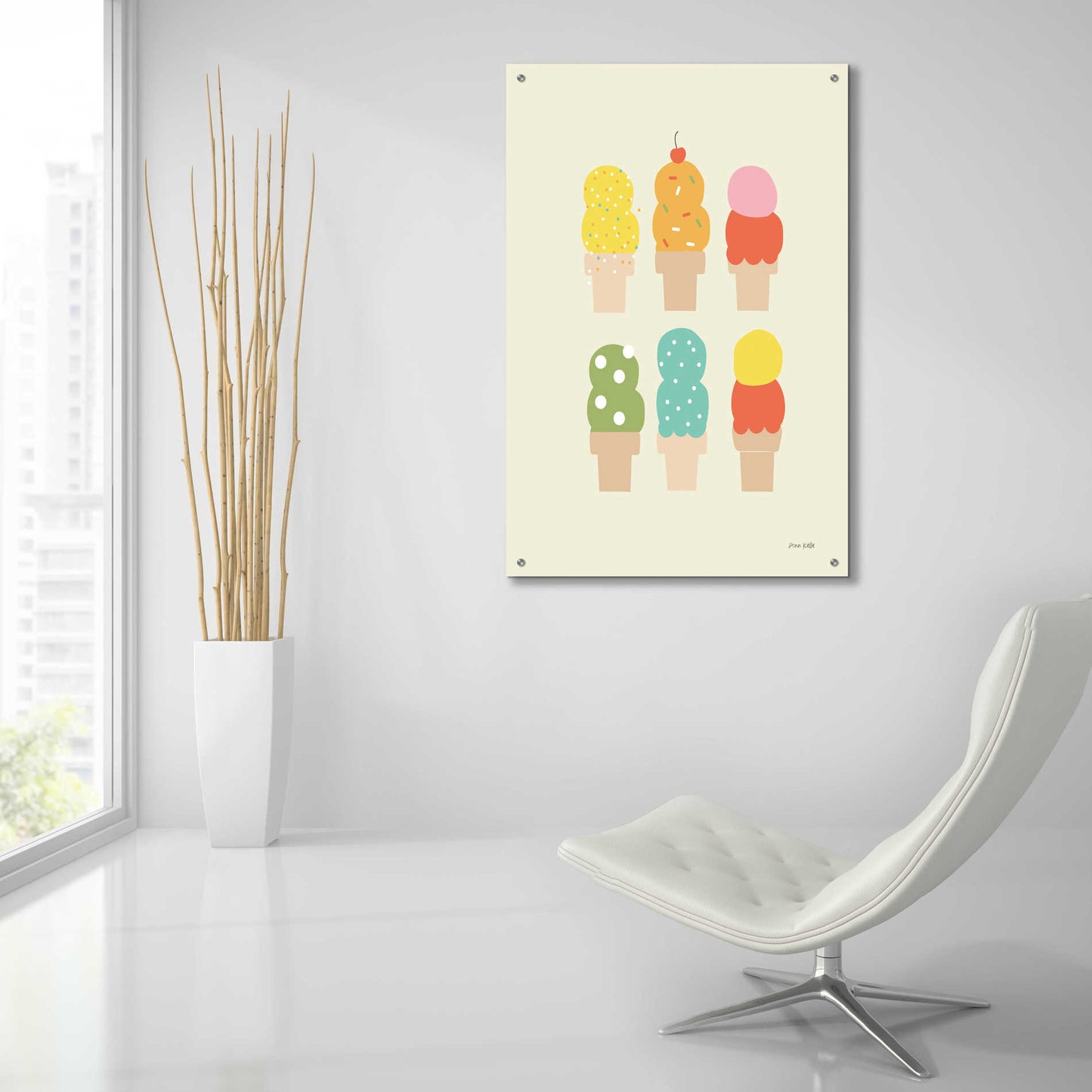 Epic Art 'Double Scoops' by Ann Kelle Designs, Acrylic Glass Wall Art,24x36
