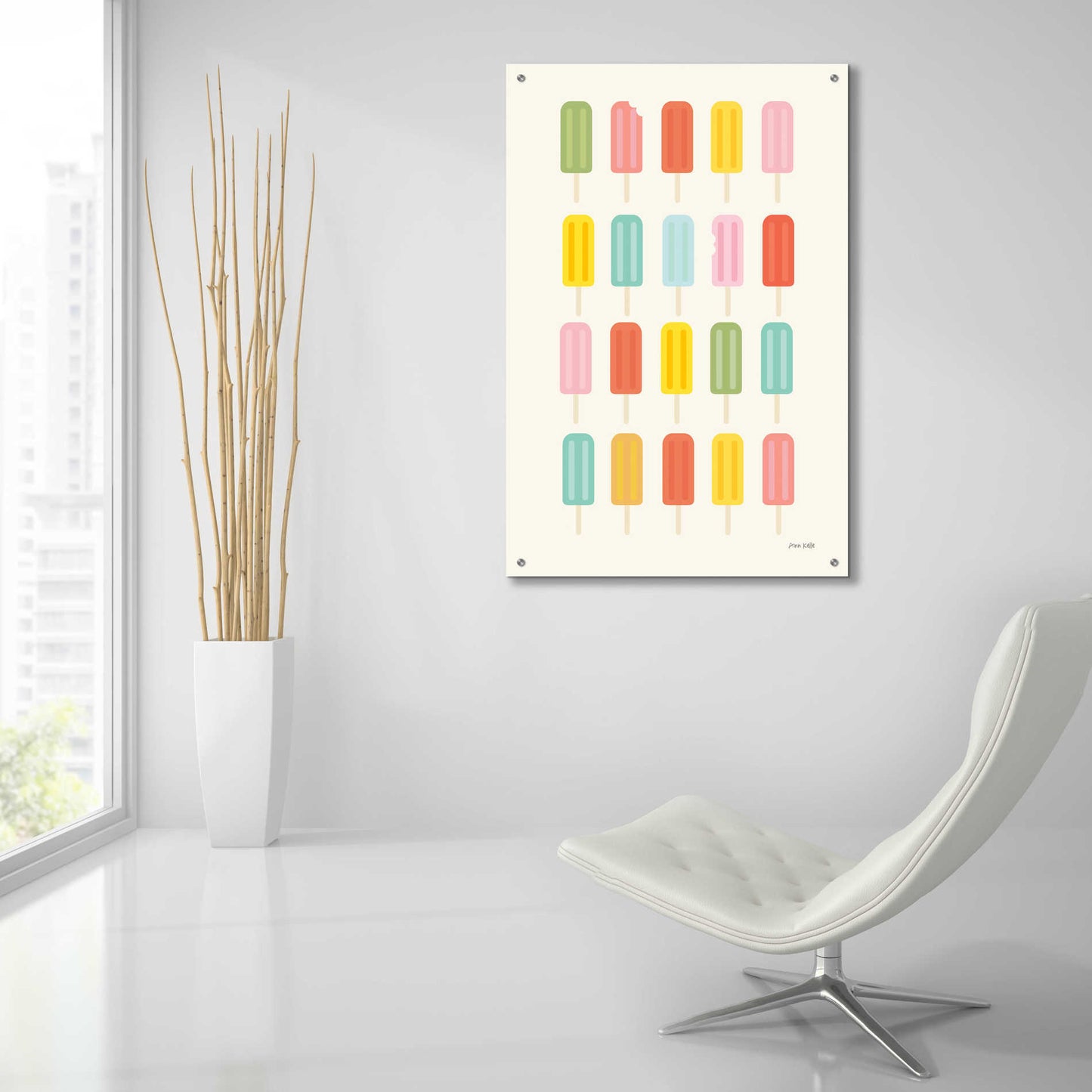 Epic Art 'Colorful Popsicles' by Ann Kelle Designs, Acrylic Glass Wall Art,24x36