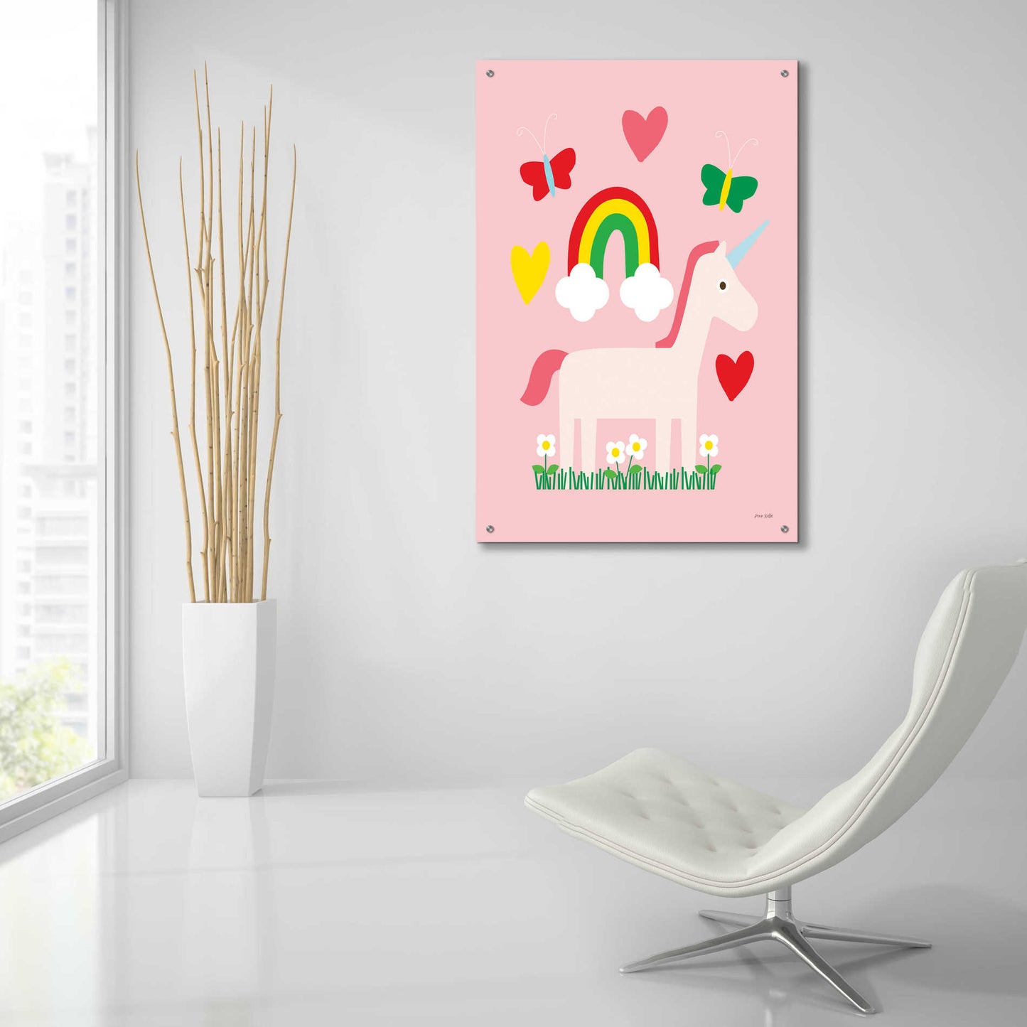 Epic Art 'Unicorn Fun I' by Ann Kelle Designs, Acrylic Glass Wall Art,24x36