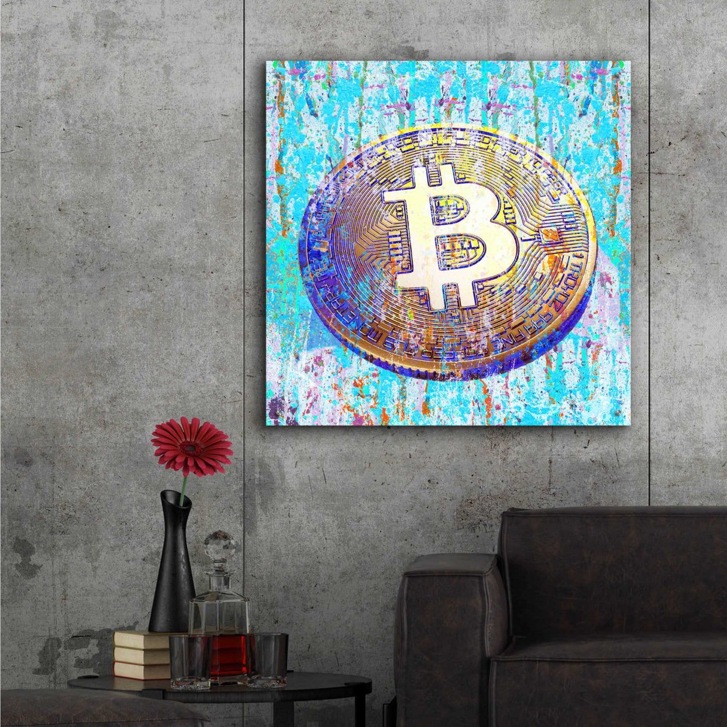 Epic Art 'The Inextinguishable Bitcoin,' Acrylic Wall Art,36x36