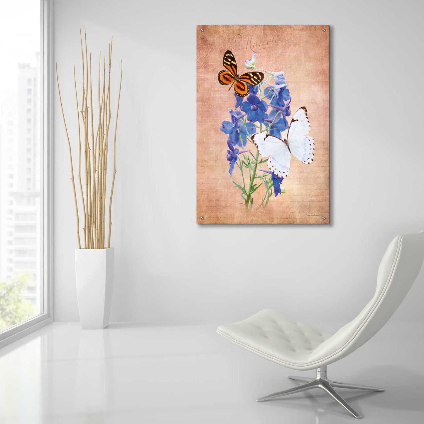 Epic Art 'Butterfly Botanical III' by Debra Van Swearingen, Acrylic Glass Wall Art,24x36