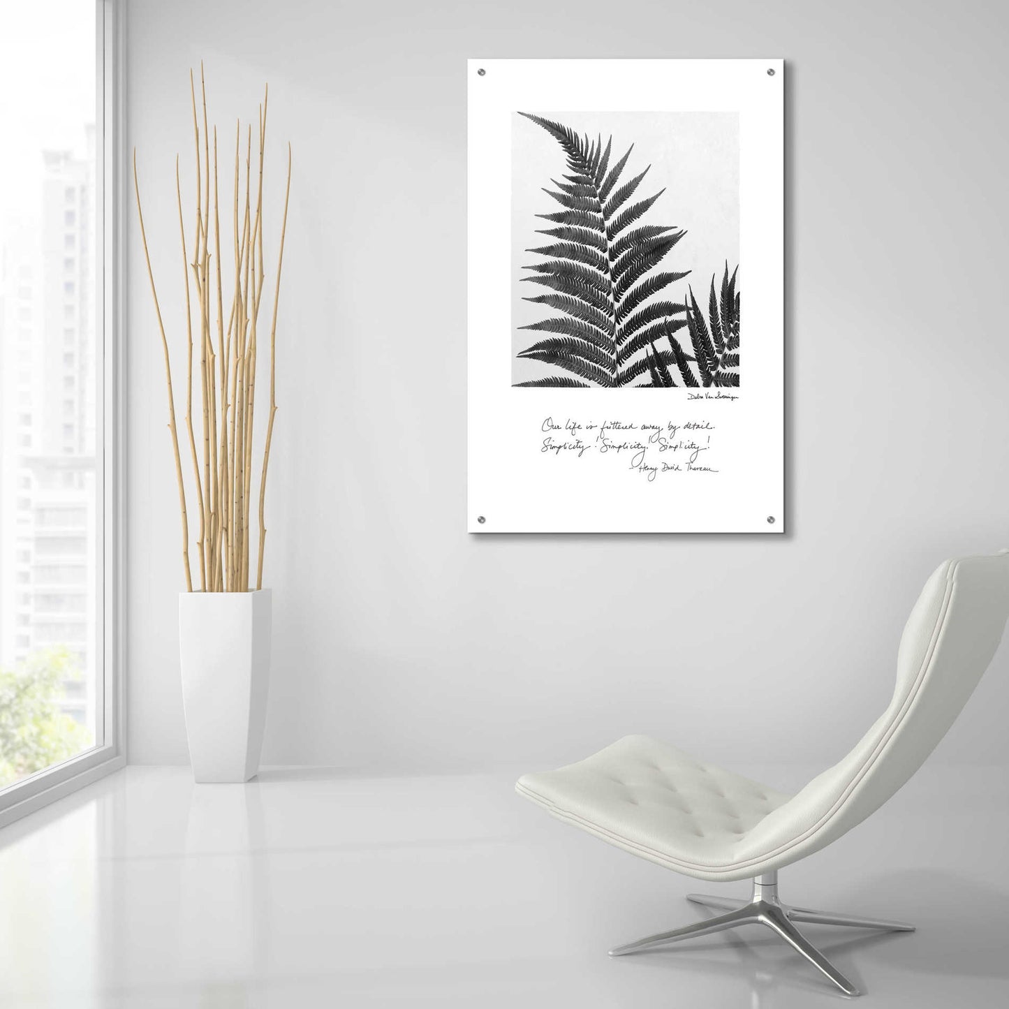Epic Art 'Delicate Fern v2' by Debra Van Swearingen, Acrylic Glass Wall Art,24x36