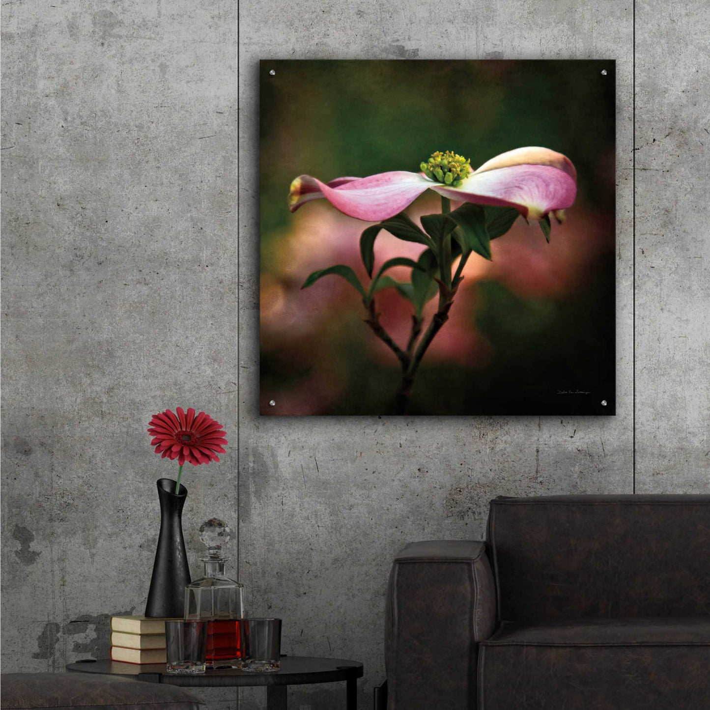 Epic Art 'Pink Dogwood I' by Debra Van Swearingen, Acrylic Glass Wall Art,36x36