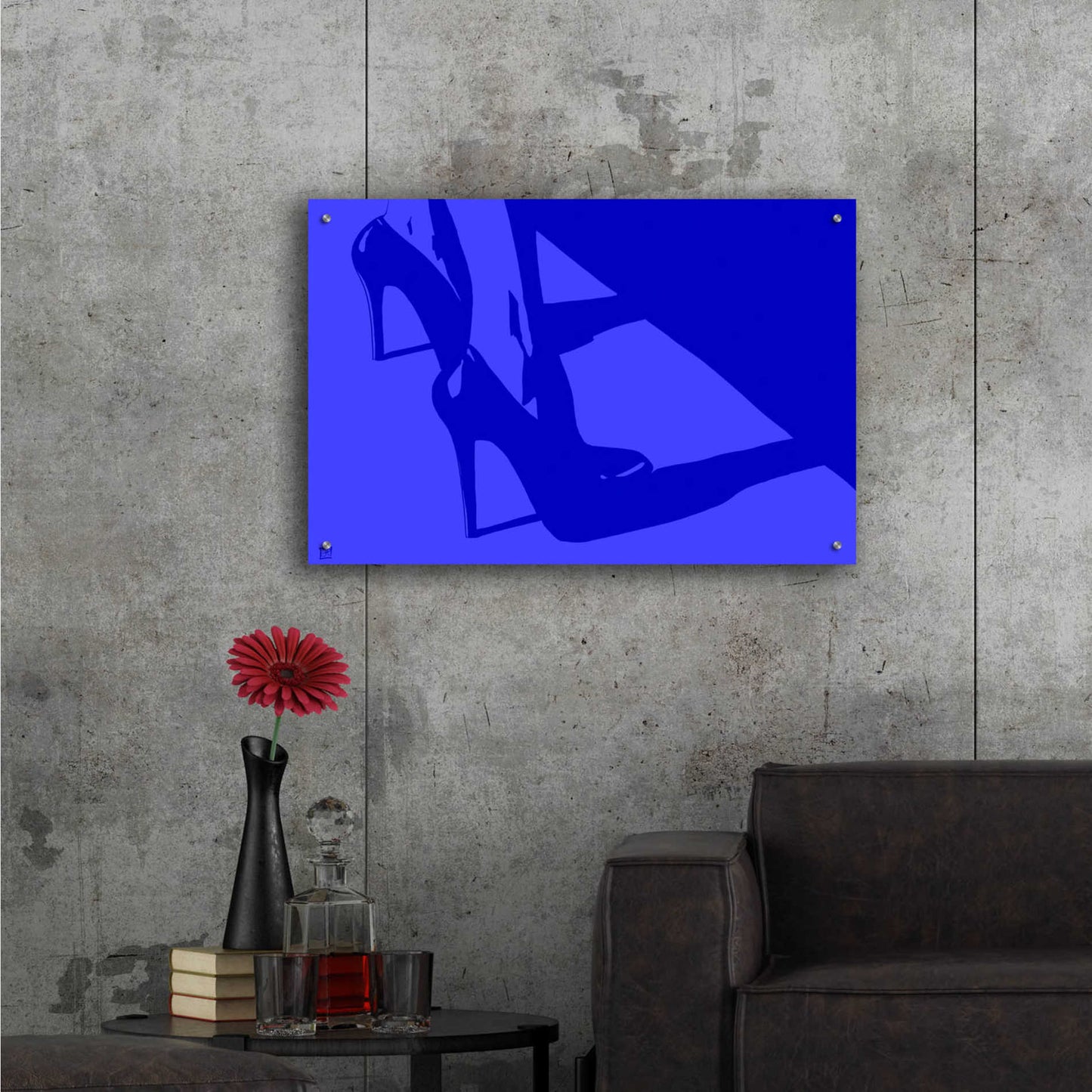 Epic Art 'Heels in blue' by Giuseppe Cristiano, Acrylic Glass Wall Art,36x24