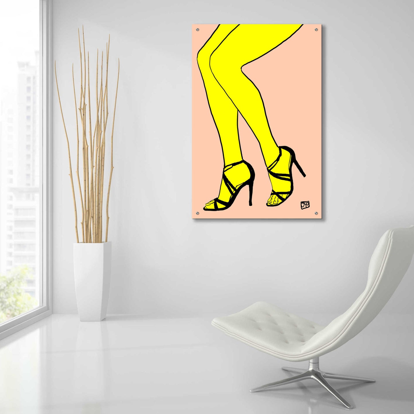 Epic Art 'Legs in Yellow' by Giuseppe Cristiano, Acrylic Glass Wall Art,24x36