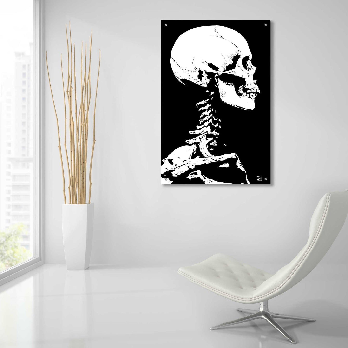 Epic Art 'Skeleton' by Giuseppe Cristiano, Acrylic Glass Wall Art,24x36