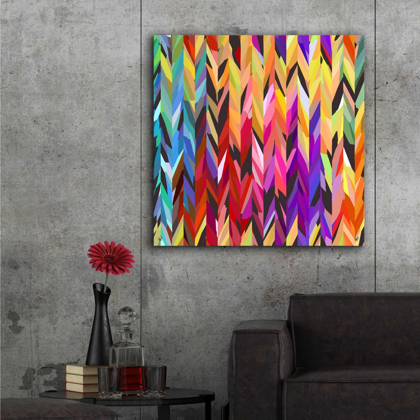Epic Art 'Burst of Color' by Shandra Smith, Acrylic Glass Wall Art,36x36