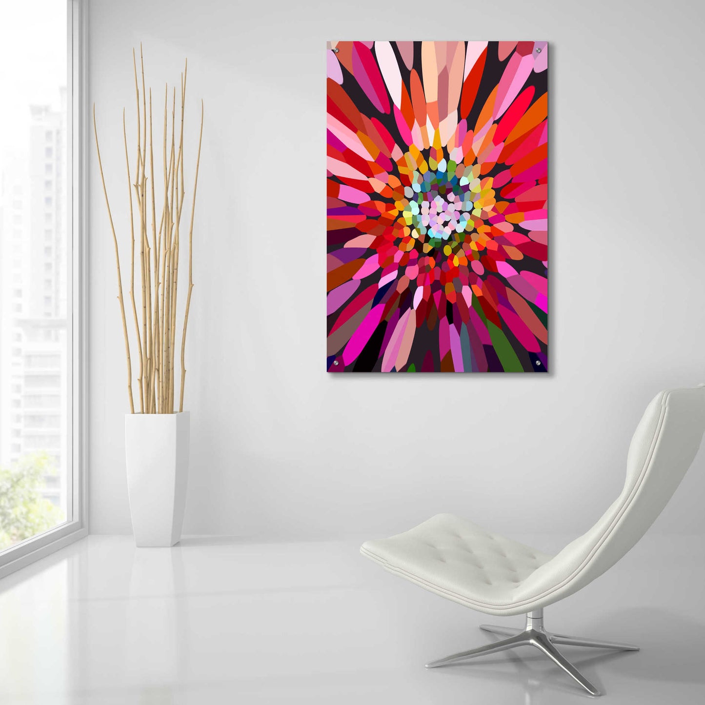Epic Art 'Pink Flower' by Shandra Smith, Acrylic Glass Wall Art,24x36