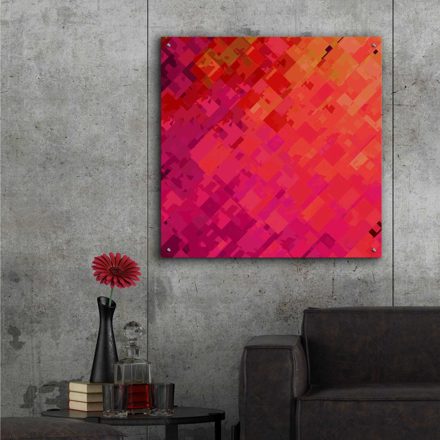Epic Art 'Purple & Orange' by Shandra Smith, Acrylic Glass Wall Art,36x36