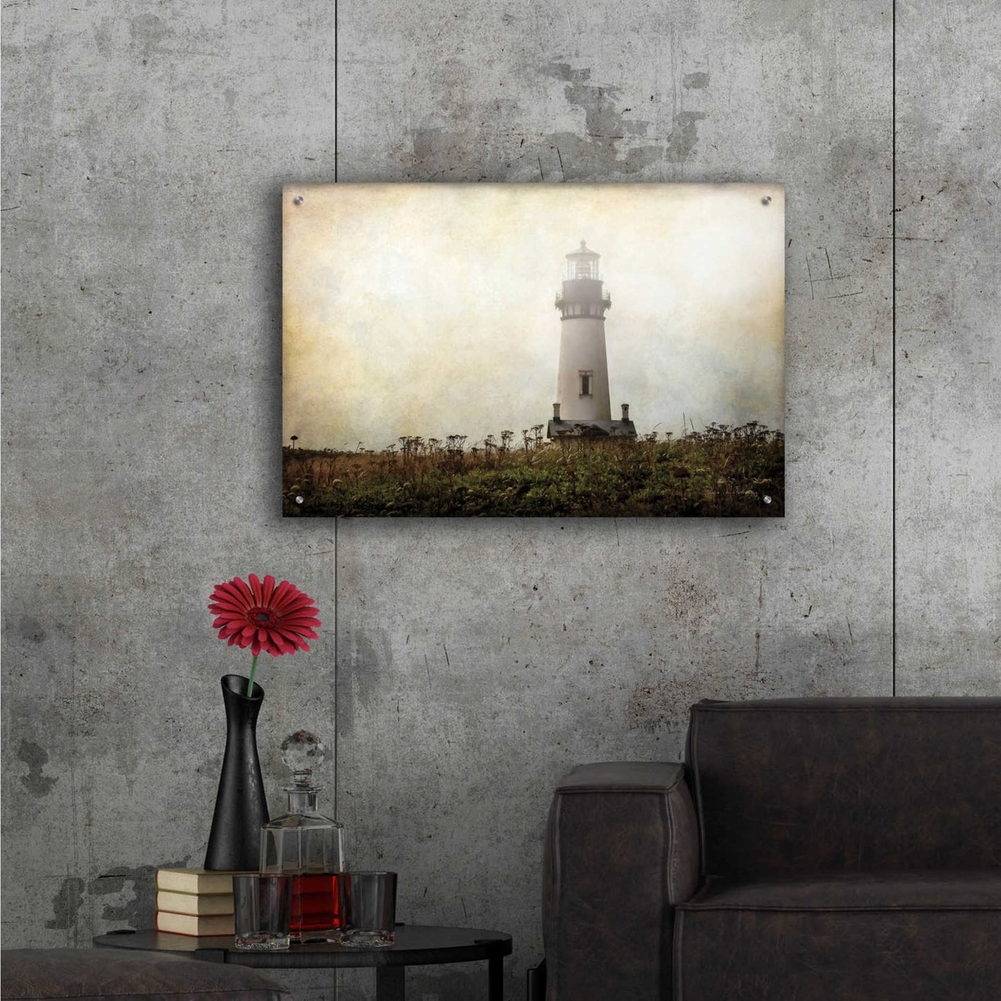 Epic Art 'Lonely Lighthouse II' by Debra Van Swearingen, Acrylic Glass Wall Art,36x24