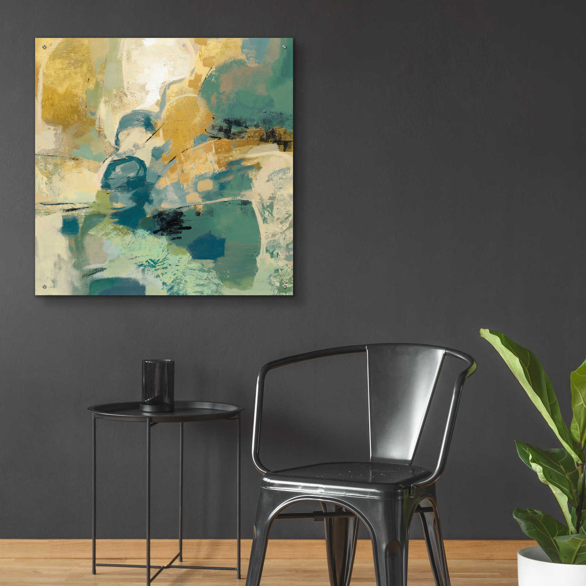 Epic Art 'Mid Mod Mood Blue' by Silvia Vassileva, Acrylic Glass Wall Art,36x36