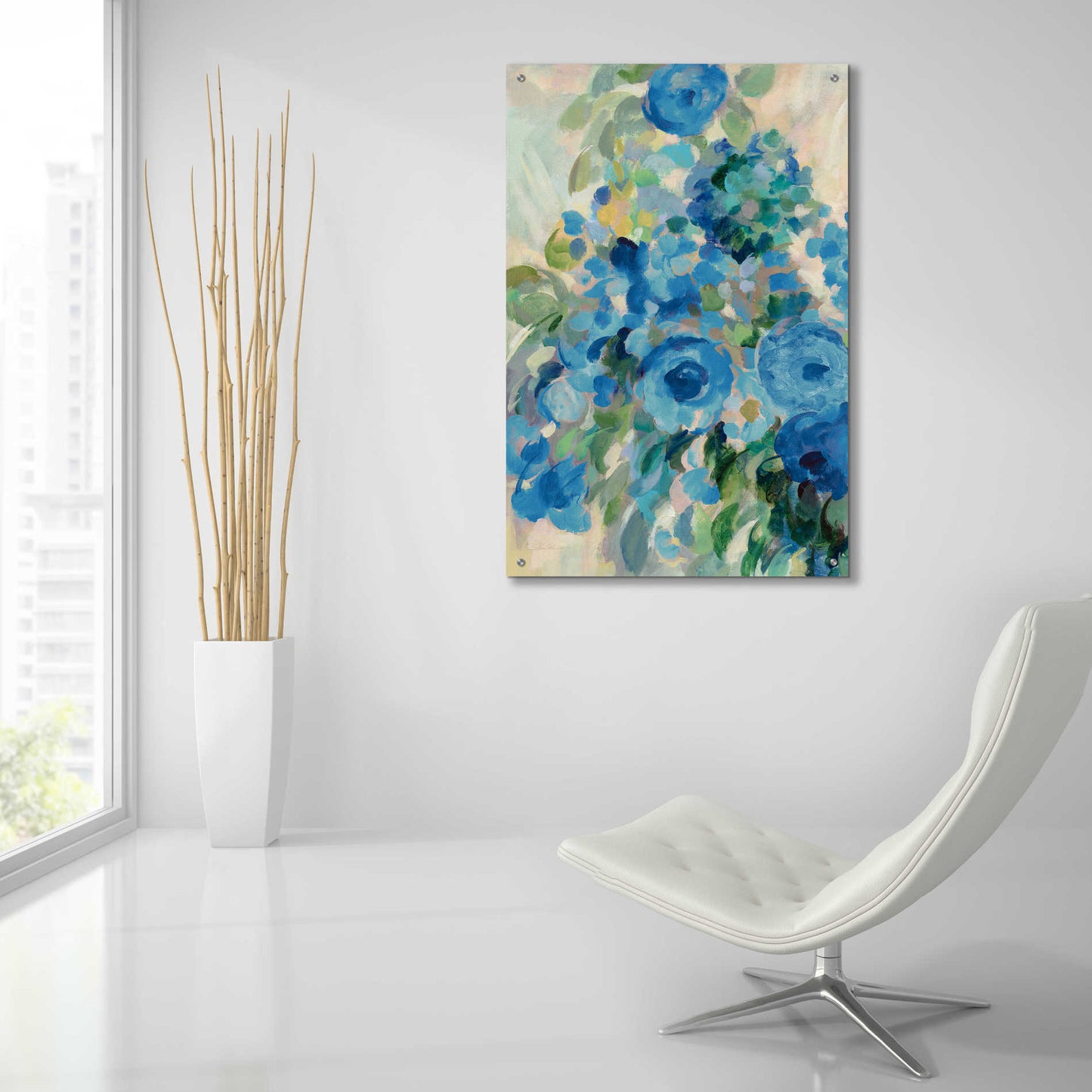Epic Art 'Flower Market II Blue' by Silvia Vassileva, Acrylic Glass Wall Art,24x36