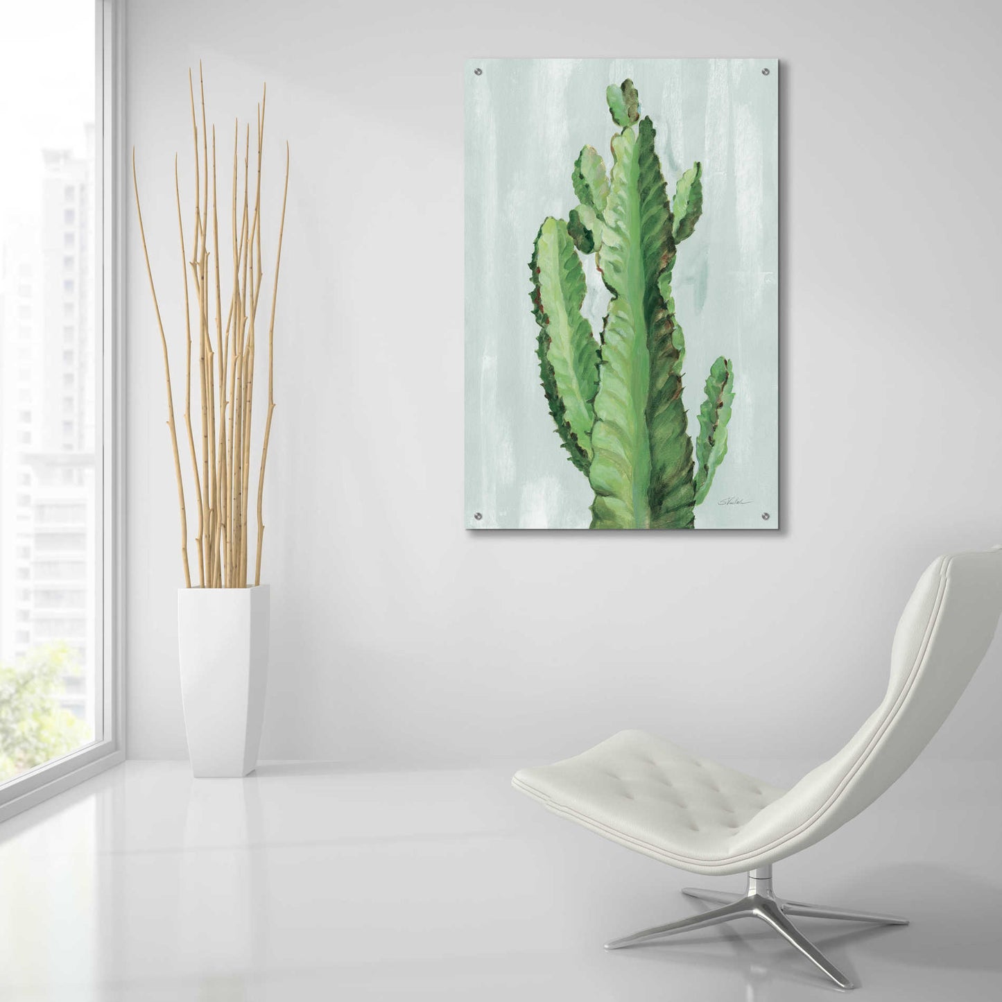 Epic Art 'Front Yard Cactus II Slate' by Silvia Vassileva, Acrylic Glass Wall Art,24x36