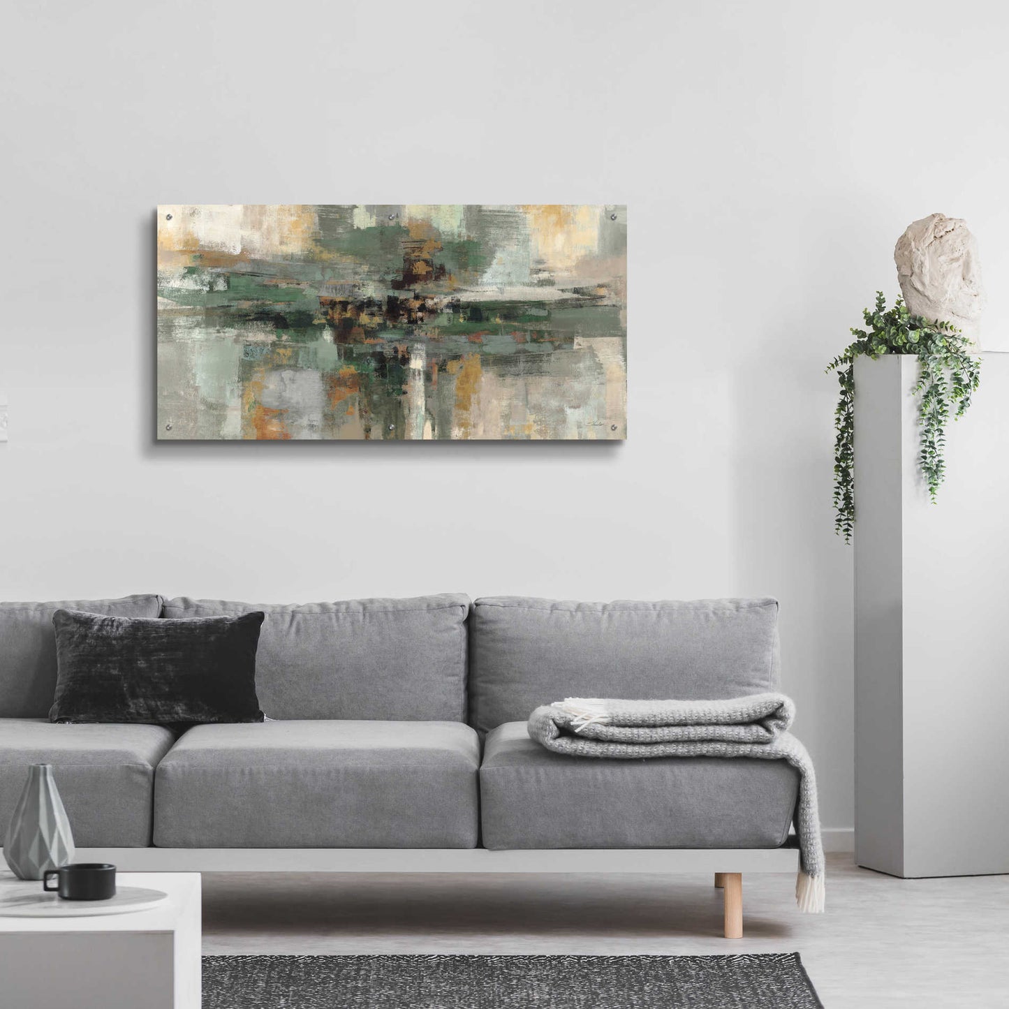 Epic Art 'Morning Fjord Rifle Green' by Silvia Vassileva, Acrylic Glass Wall Art,48x24