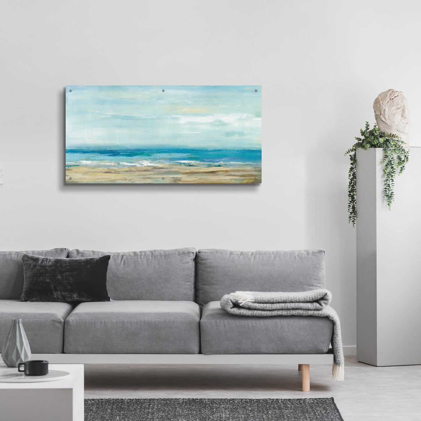 Epic Art 'Sea Coast' by Silvia Vassileva, Acrylic Glass Wall Art,48x24