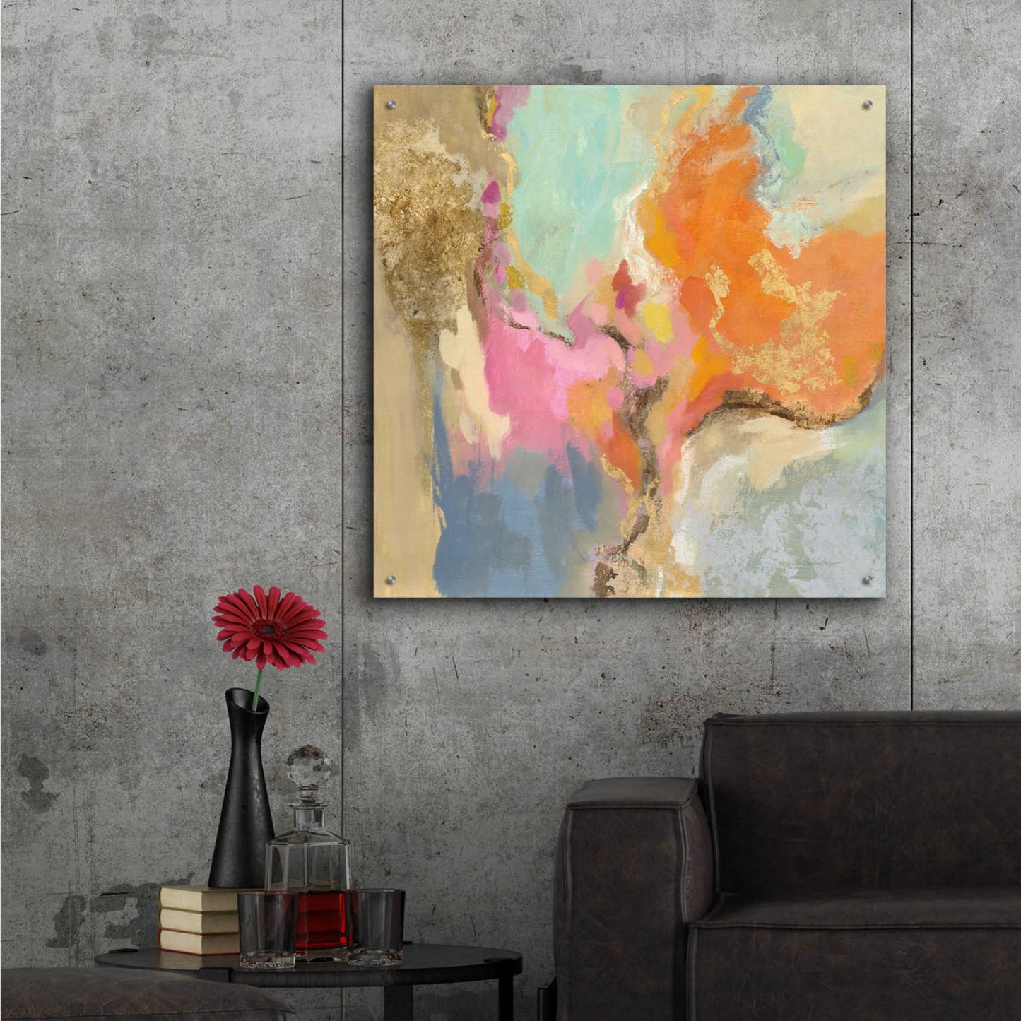 Epic Art 'Tangerine Gold Mid Mod' by Silvia Vassileva, Acrylic Glass Wall Art,36x36
