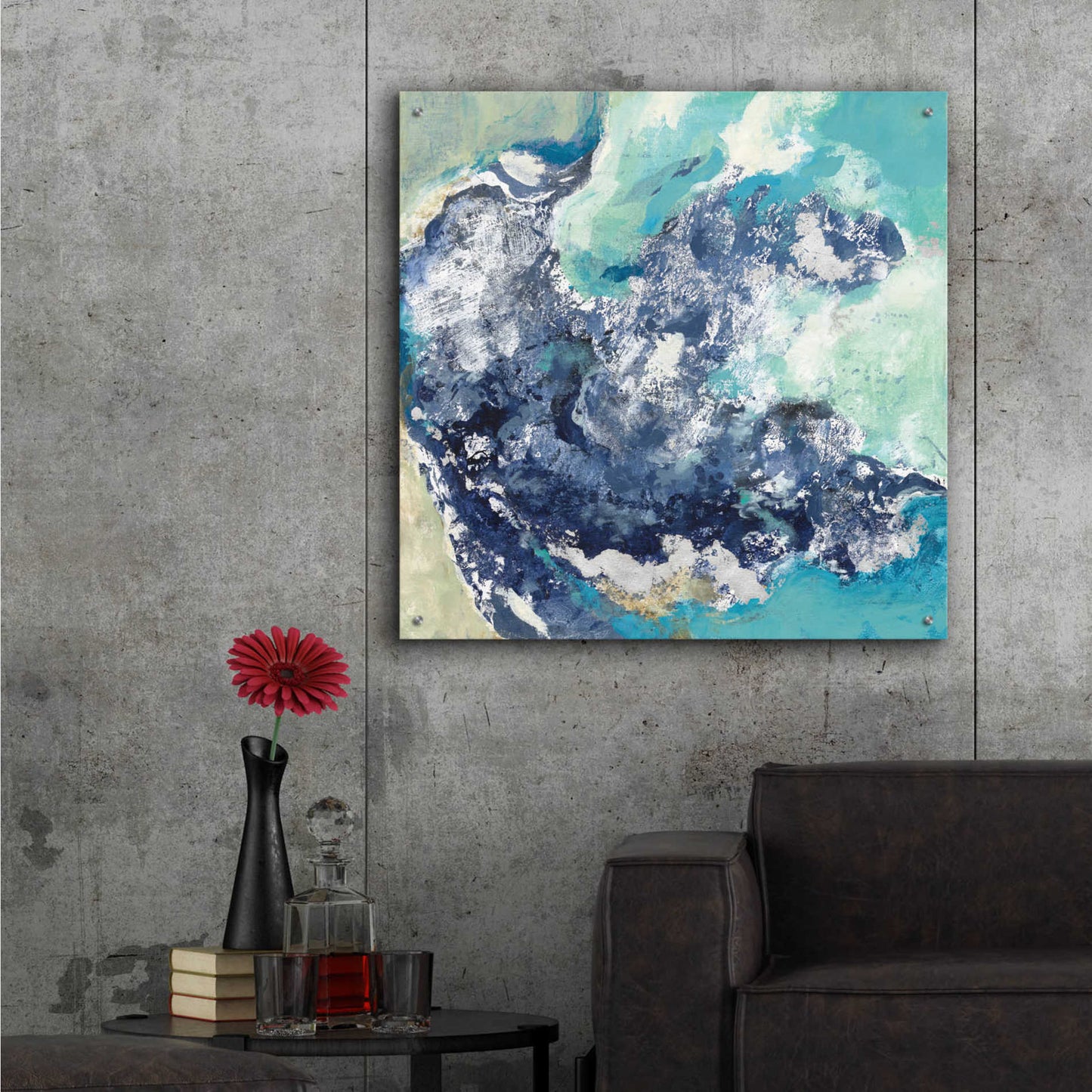 Epic Art 'Turquoise' by Silvia Vassileva, Acrylic Glass Wall Art,36x36