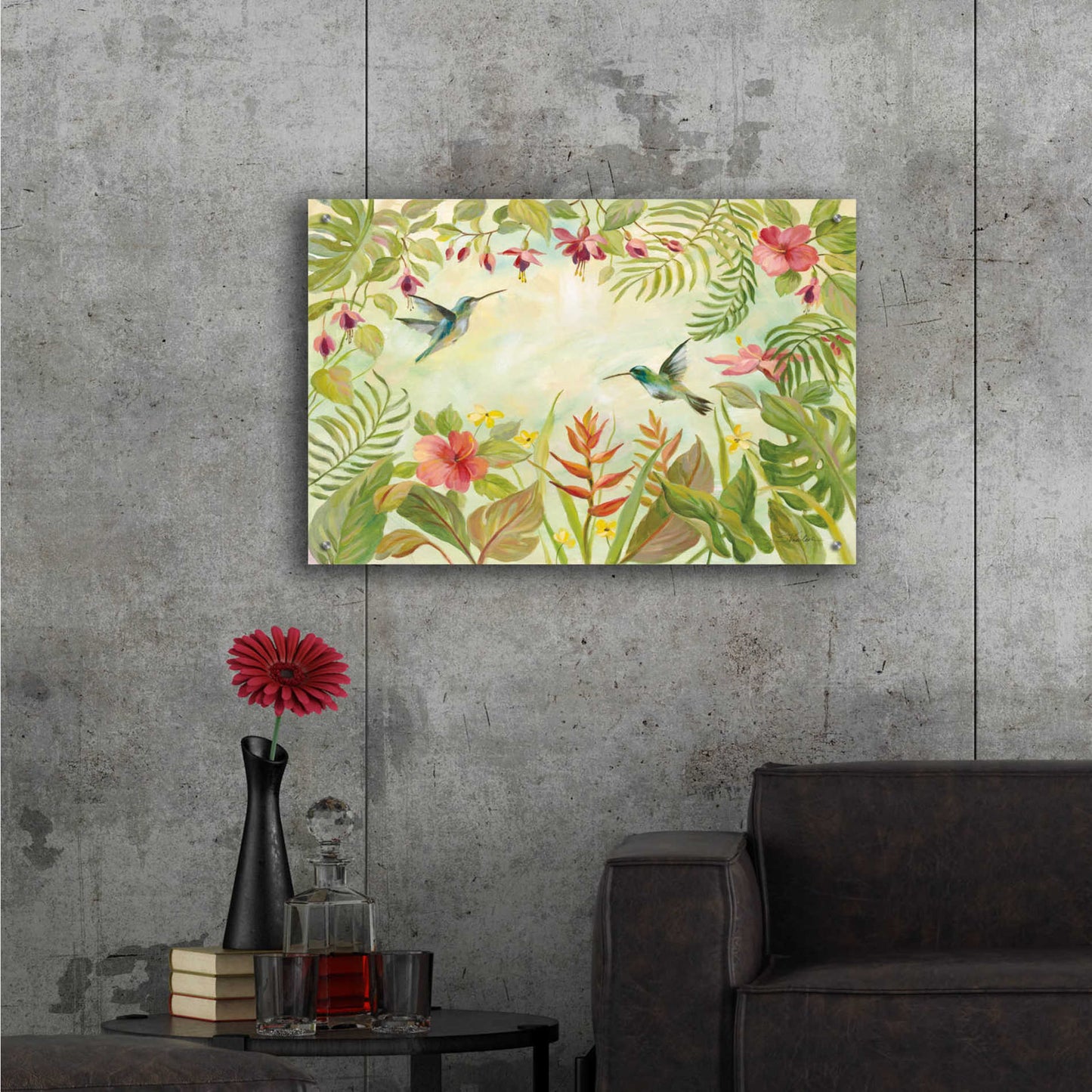 Epic Art 'Hummingbirds Song I' by Silvia Vassileva, Acrylic Glass Wall Art,36x24