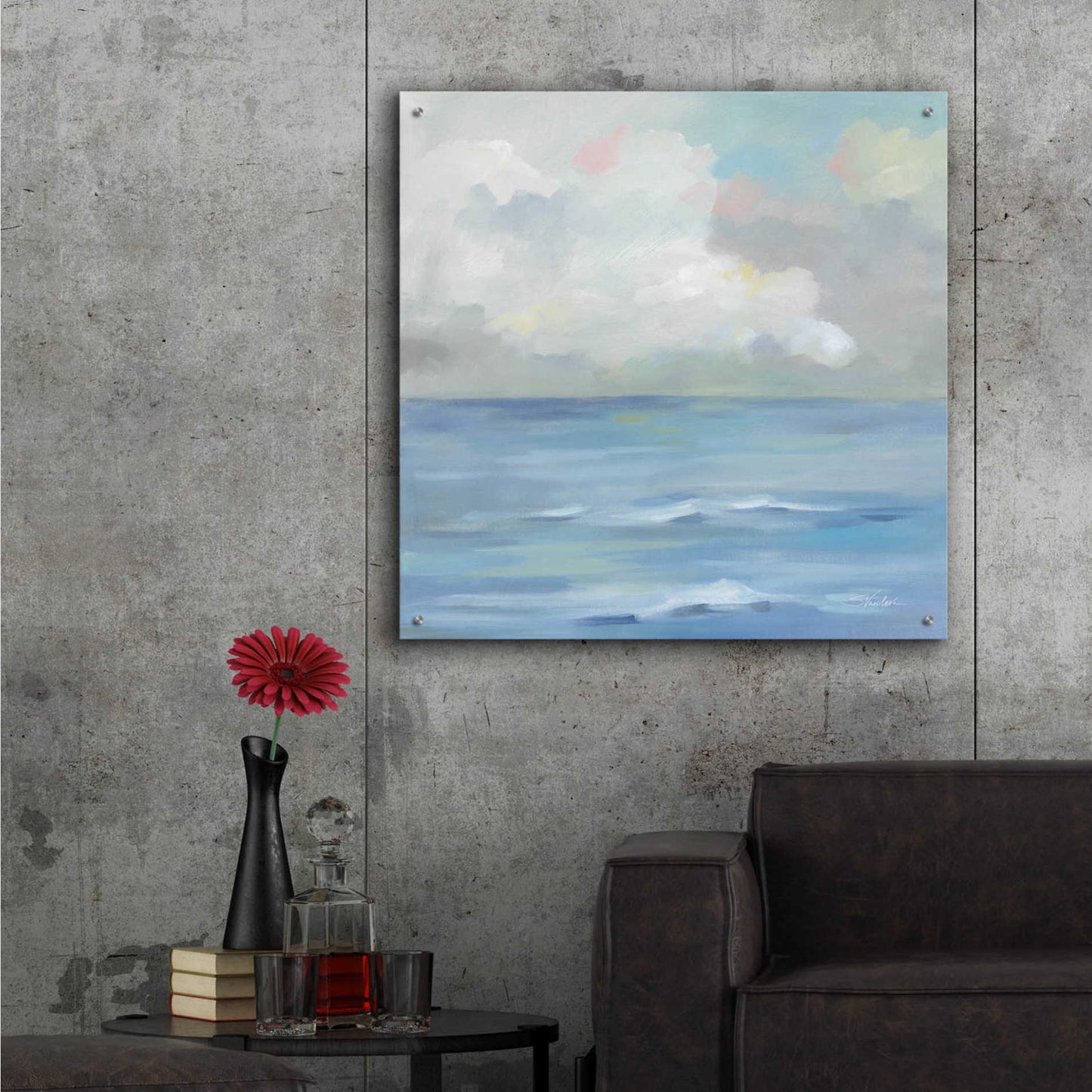 Epic Art 'Morning Seaside Clouds' by Silvia Vassileva, Acrylic Glass Wall Art,36x36