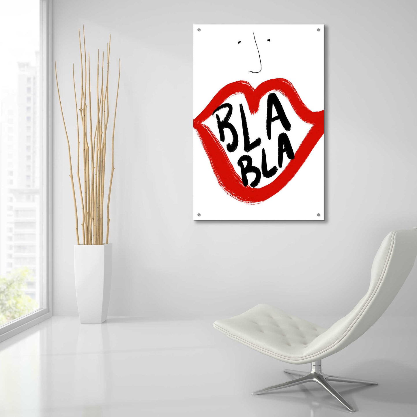 Epic Art 'Bla Bla' by Cesare Bellassai, Acrylic Glass Wall Art,24x36