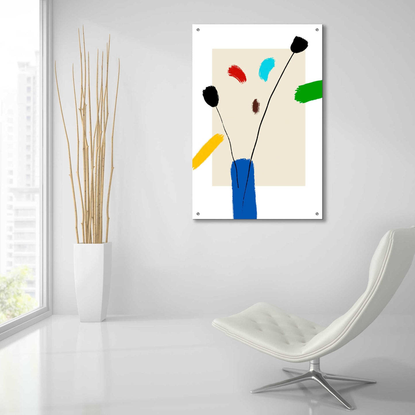 Epic Art 'Happy Flowers' by Cesare Bellassai, Acrylic Glass Wall Art,24x36