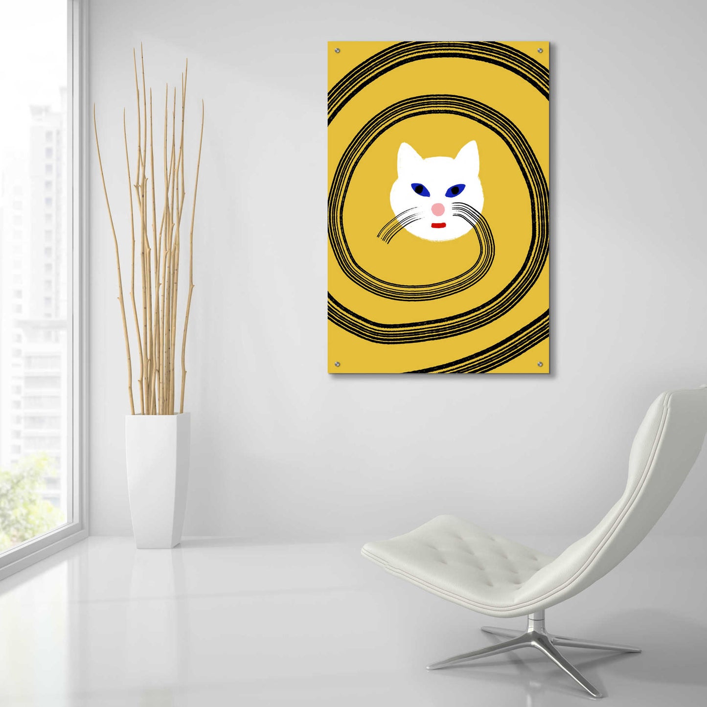 Epic Art 'Meow' by Cesare Bellassai, Acrylic Glass Wall Art,24x36