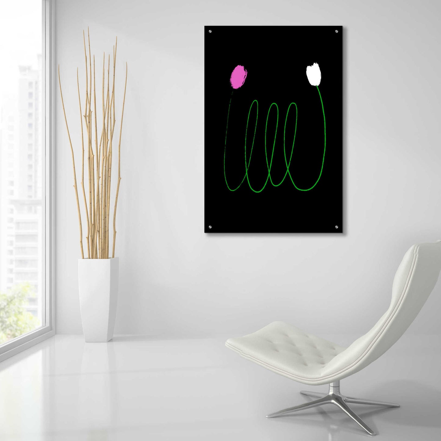 Epic Art 'Two Tulips' by Cesare Bellassai, Acrylic Glass Wall Art,24x36