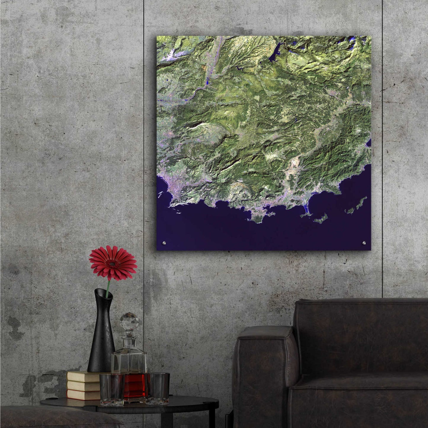 Epic Art 'Earth as Art: Coast France' Acrylic Glass Wall Art,36x36