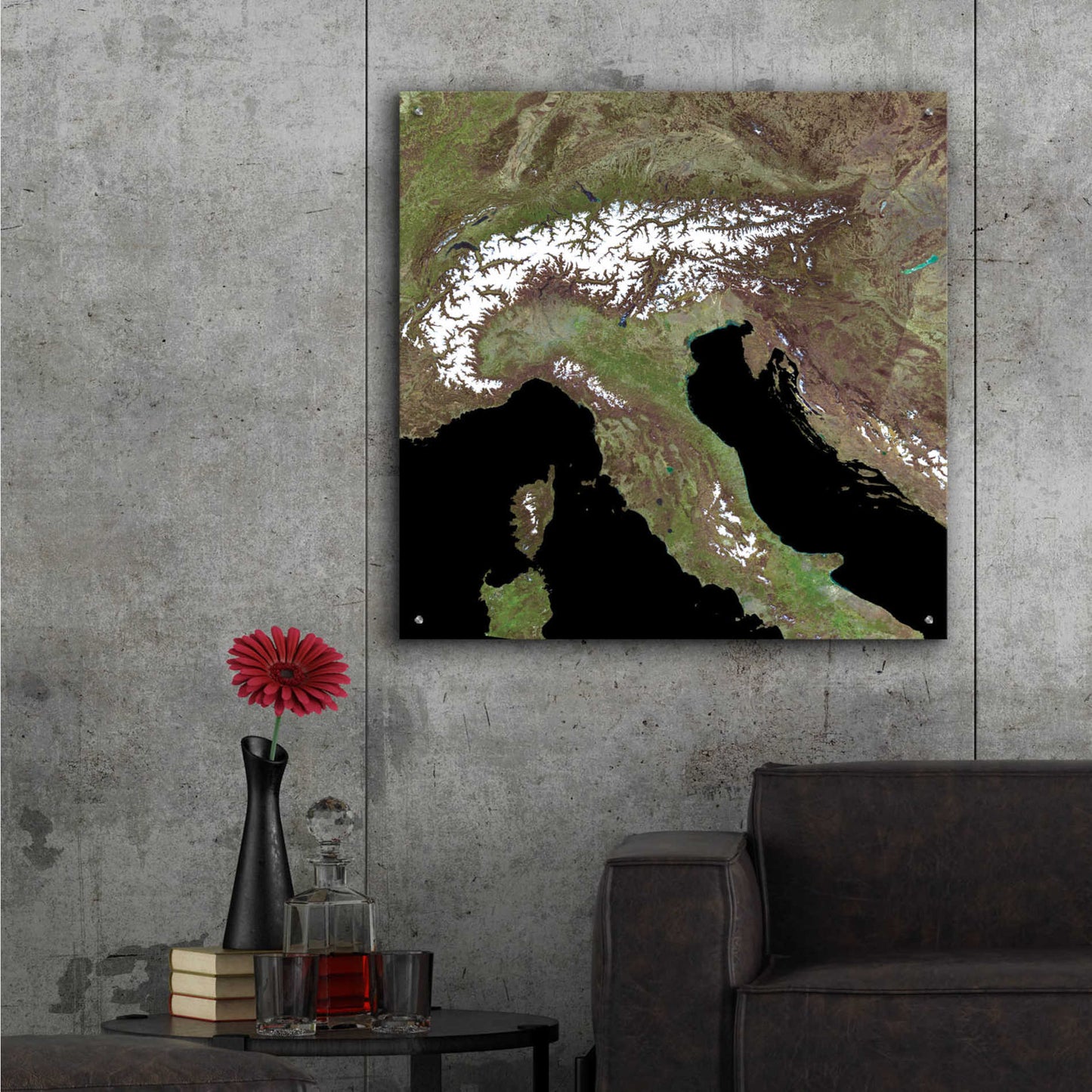 Epic Art 'Earth as Art: Mediterranean Sea' Acrylic Glass Wall Art,36x36