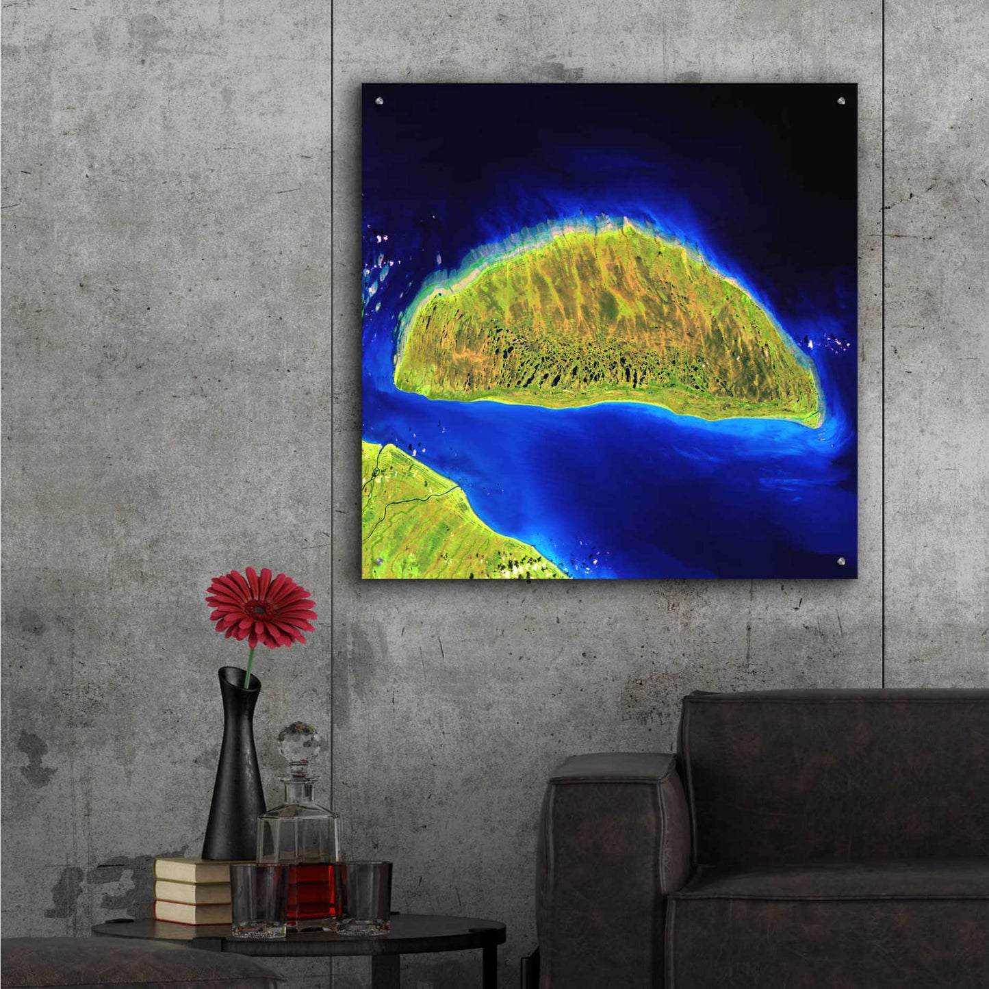 Epic Art 'Earth as Art: Island Rebound,' Acrylic Glass Wall Art,36x36