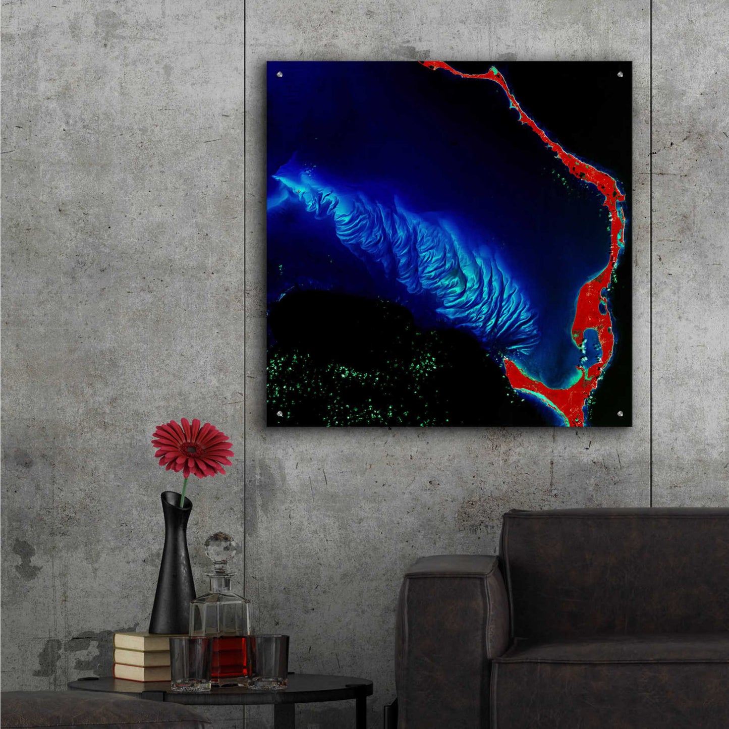 Epic Art 'Earth as Art: Shoal Complex,' Acrylic Glass Wall Art,36x36