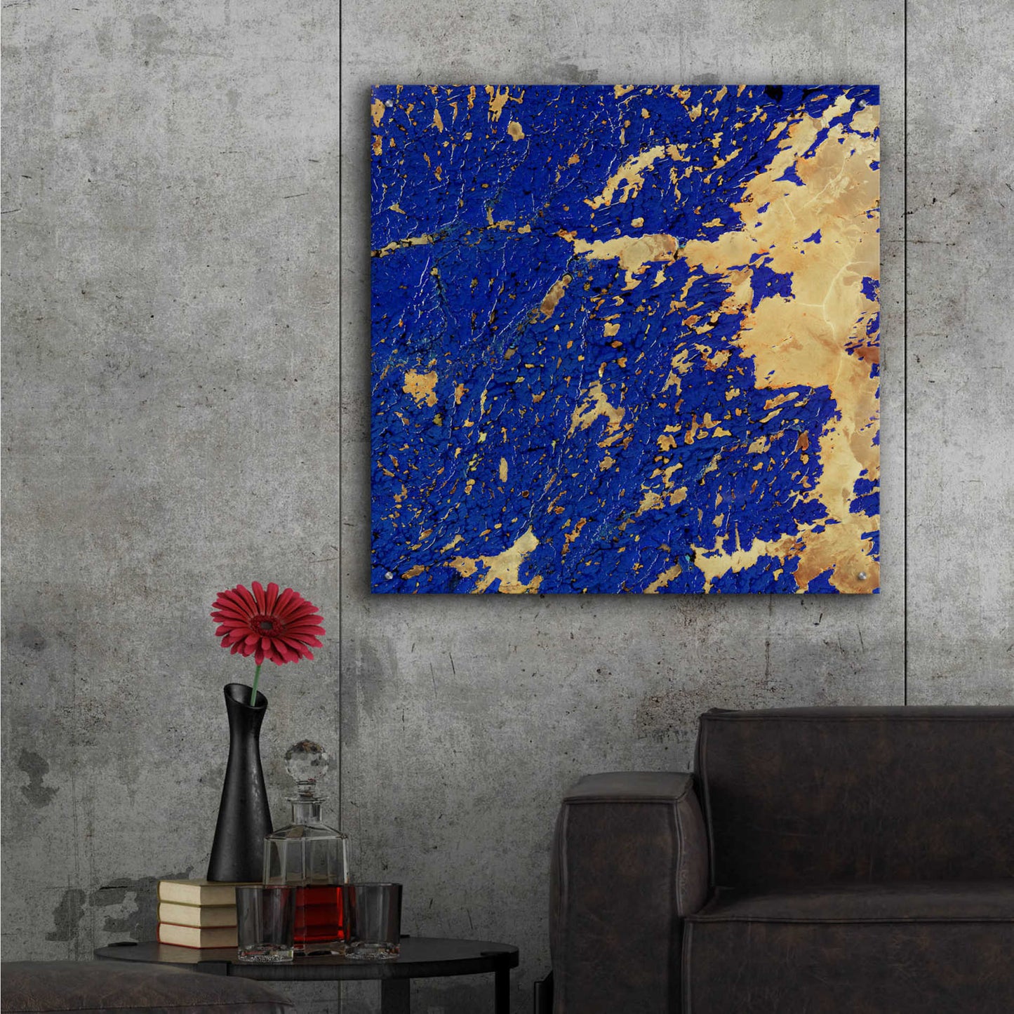 Epic Art 'Earth as Art: Copper and Blue,' Acrylic Glass Wall Art,36x36
