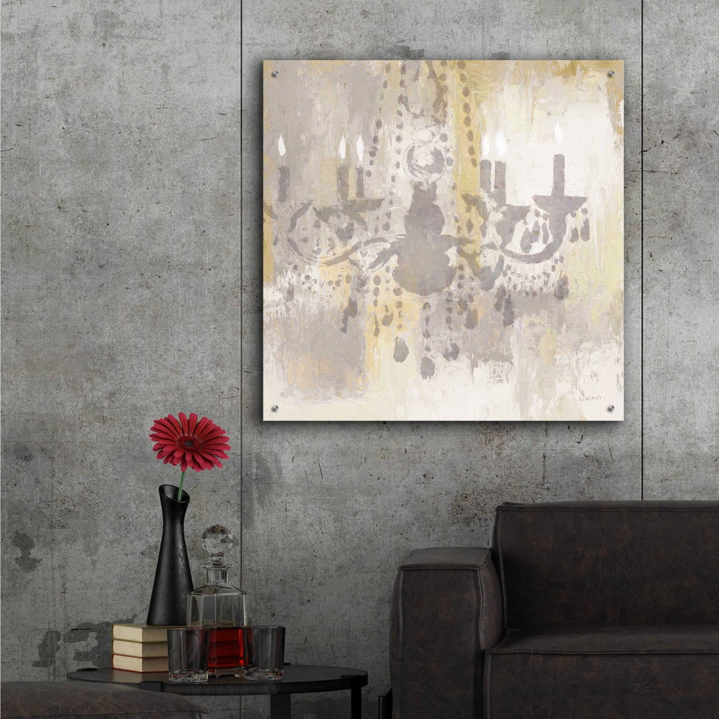 Epic Art 'Candelabra Gold I' by James Wiens, Acrylic Glass Wall Art,36x36