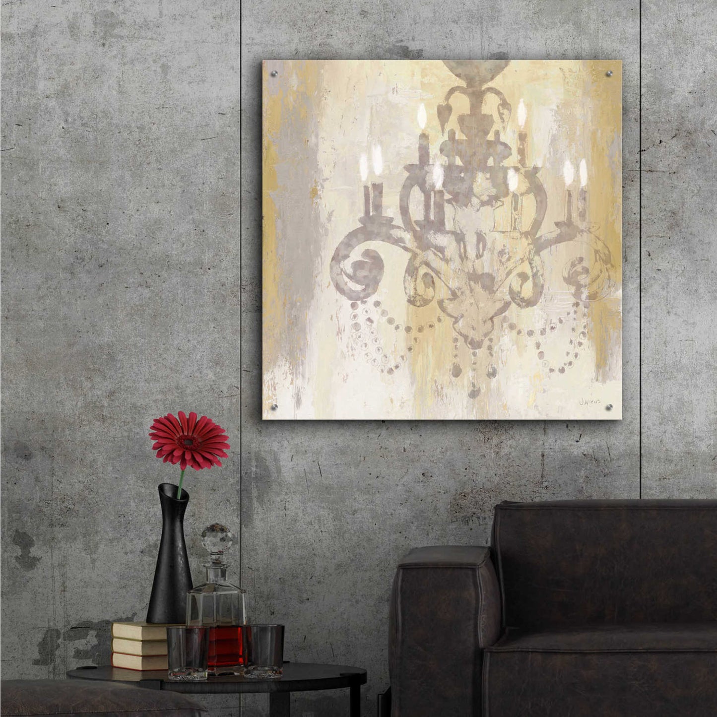 Epic Art 'Candelabra Gold II' by James Wiens, Acrylic Glass Wall Art,36x36
