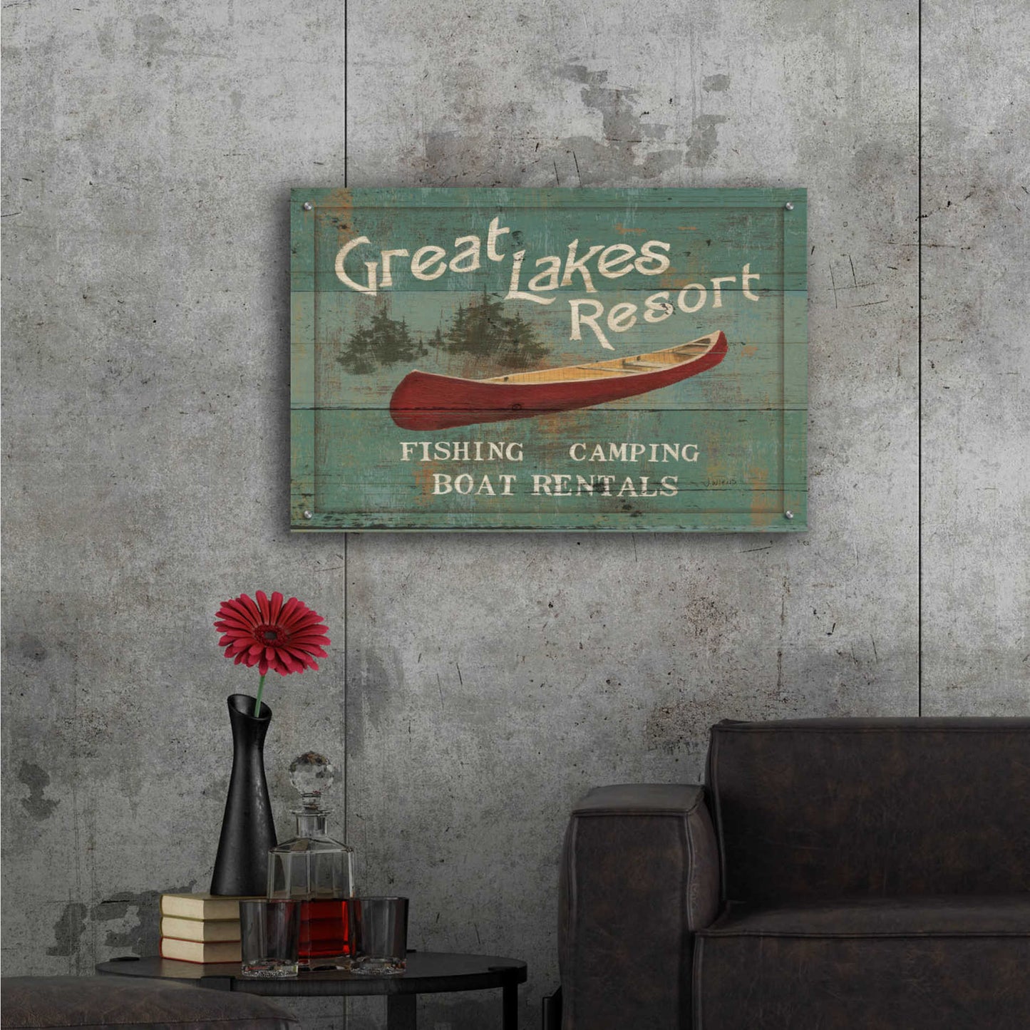 Epic Art 'Lodge Signs III' by James Wiens, Acrylic Glass Wall Art,36x24