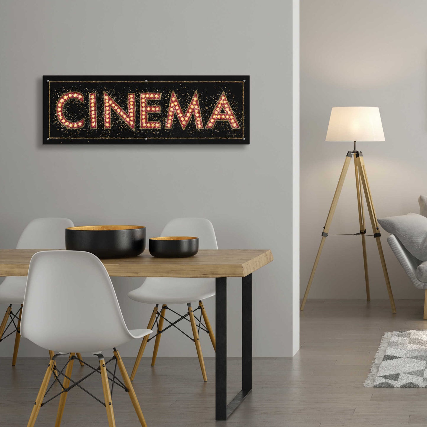 Epic Art 'Cinema Marquee' by James Wiens, Acrylic Glass Wall Art,48x16