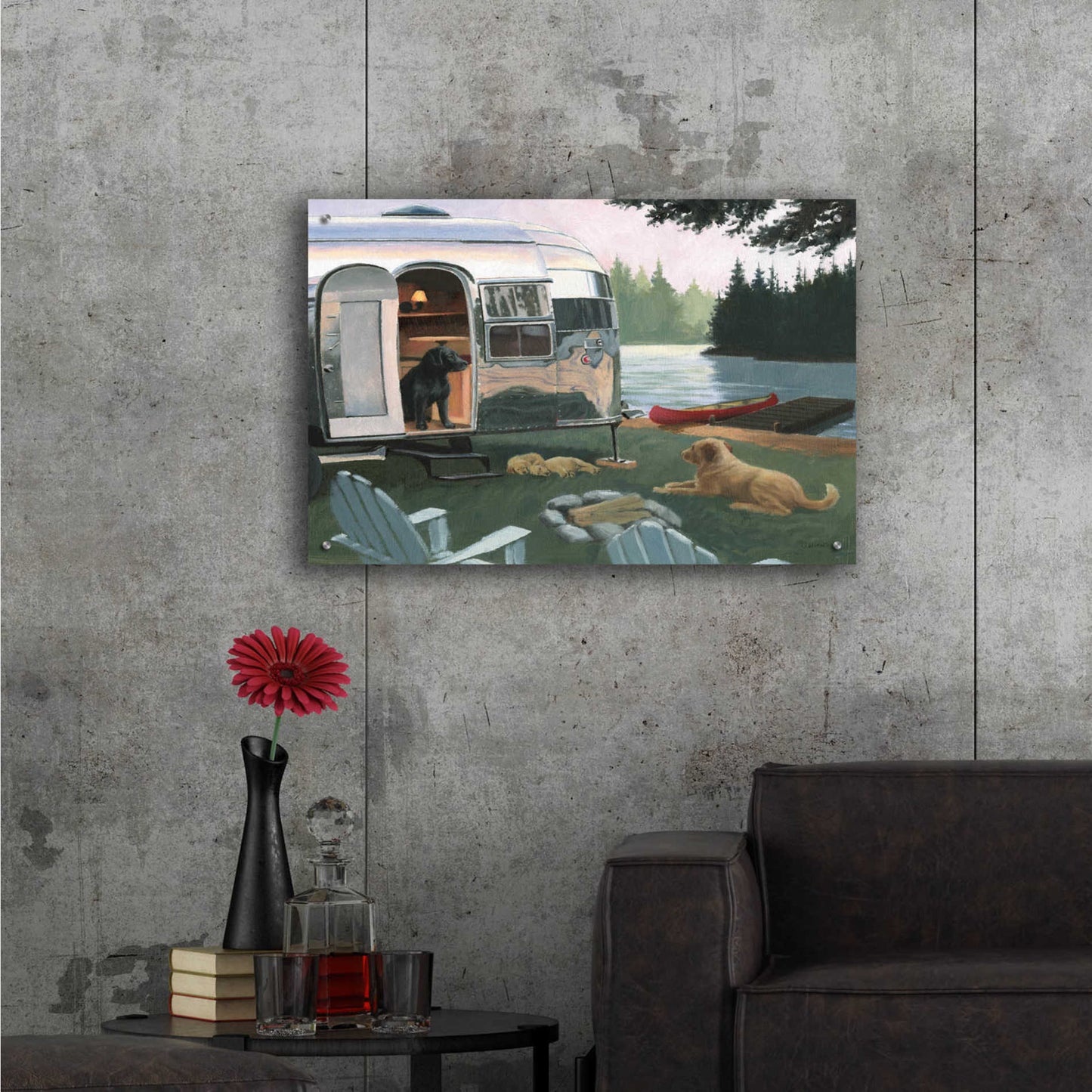 Epic Art 'Canine Camp' by James Wiens, Acrylic Glass Wall Art,36x24