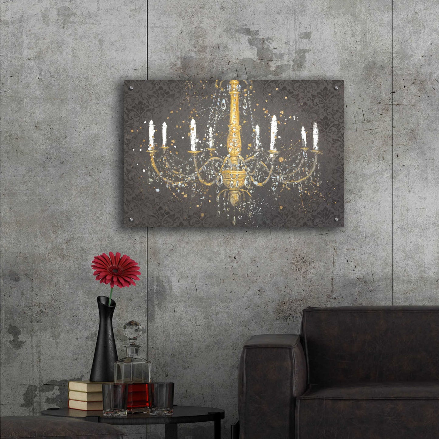 Epic Art 'Grand Chandelier Gray' by James Wiens, Acrylic Glass Wall Art,36x24