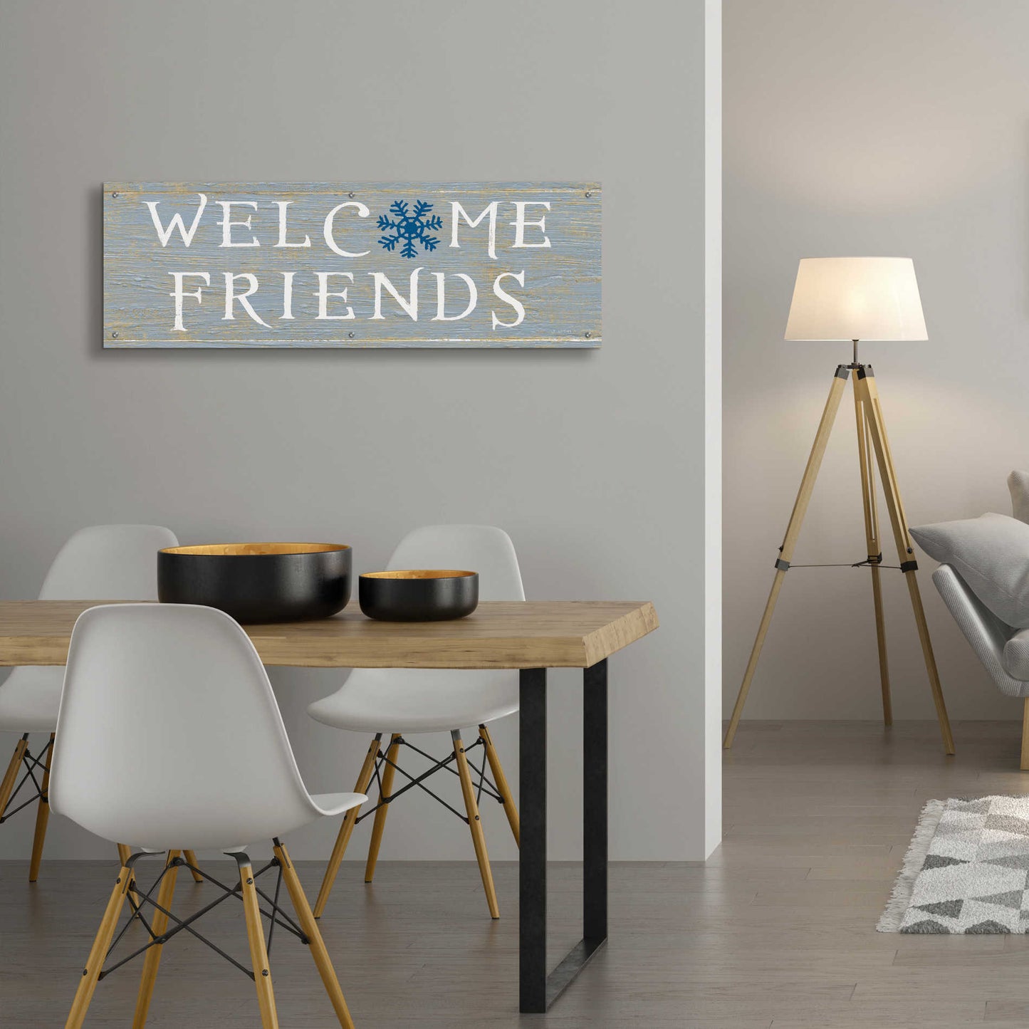 Epic Art 'Christmas Affinity II Grey' by James Wiens, Acrylic Glass Wall Art,48x16