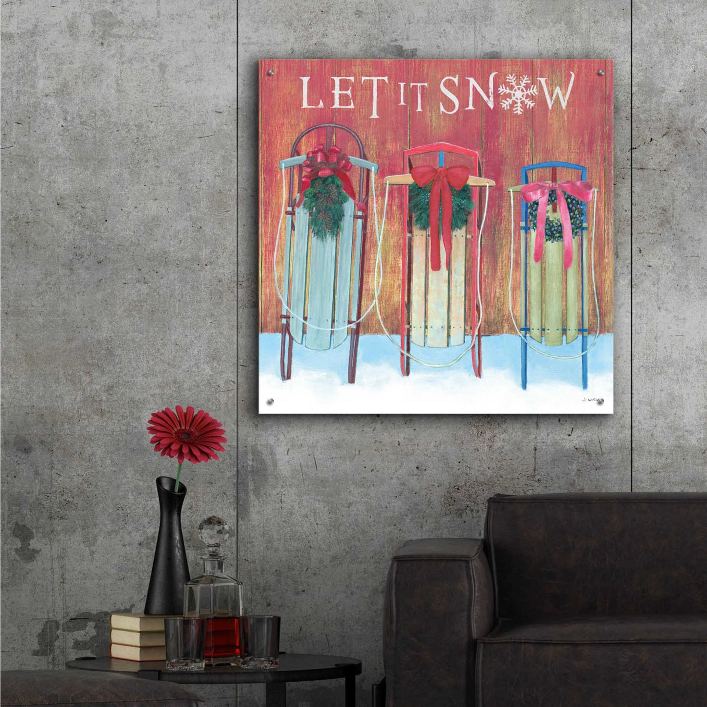 Epic Art 'Christmas Affinity IX' by James Wiens, Acrylic Glass Wall Art,36x36