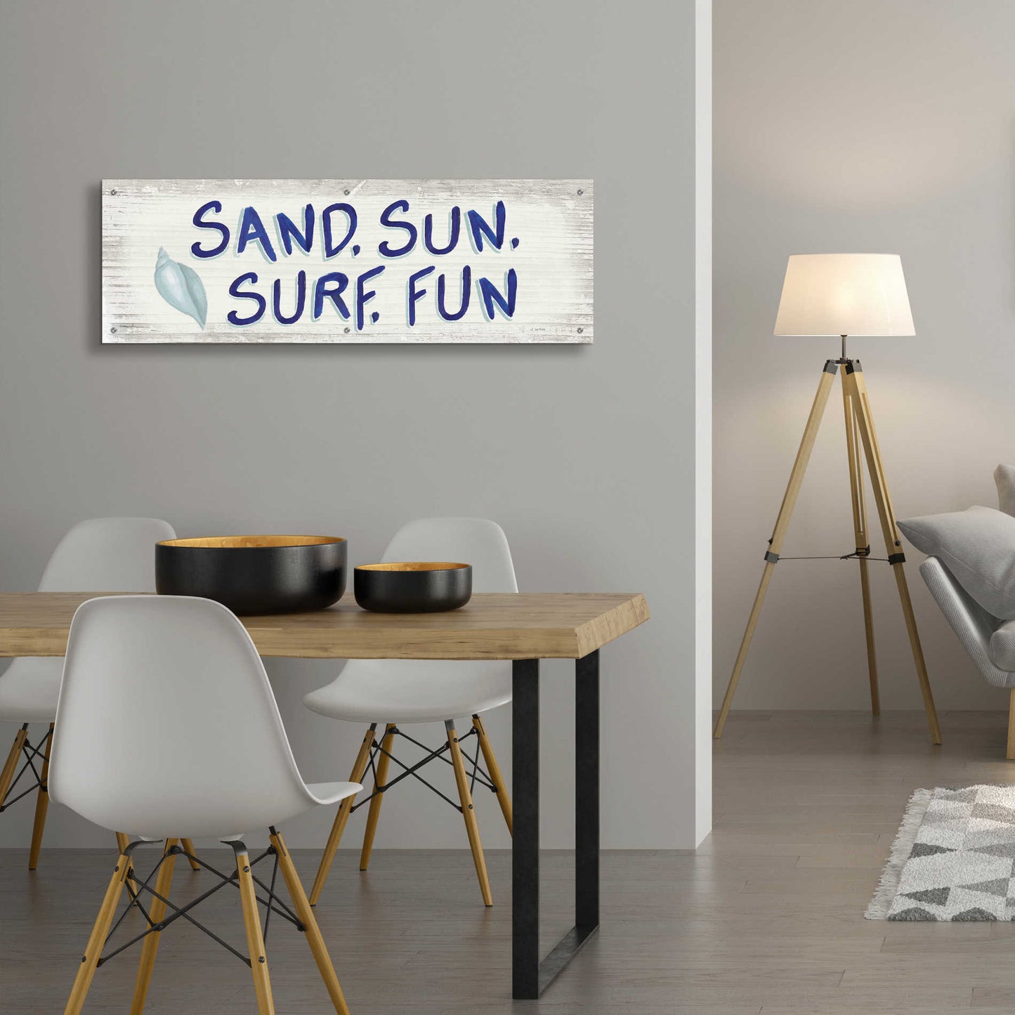 Epic Art 'Beach Time VIII' by James Wiens, Acrylic Glass Wall Art,48x16