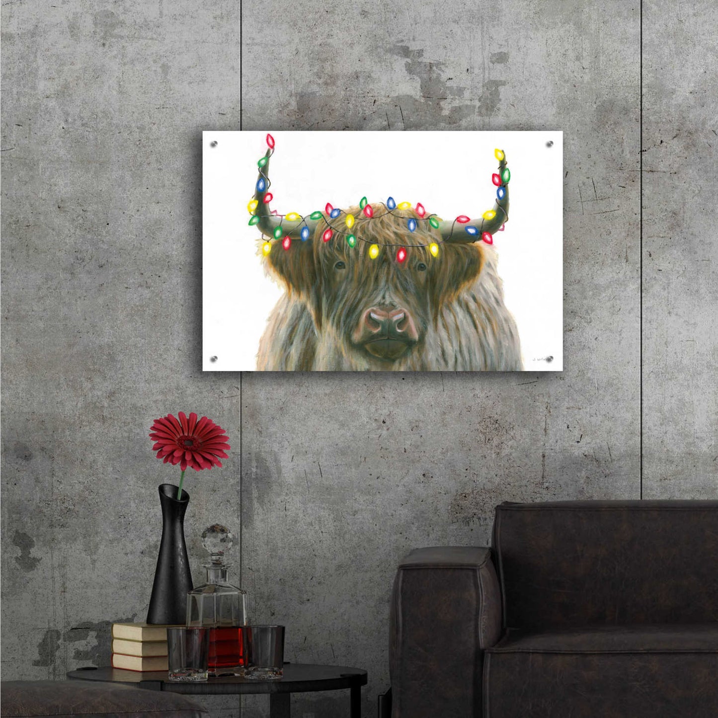 Epic Art 'Holiday Highlander' by James Wiens, Acrylic Glass Wall Art,36x24