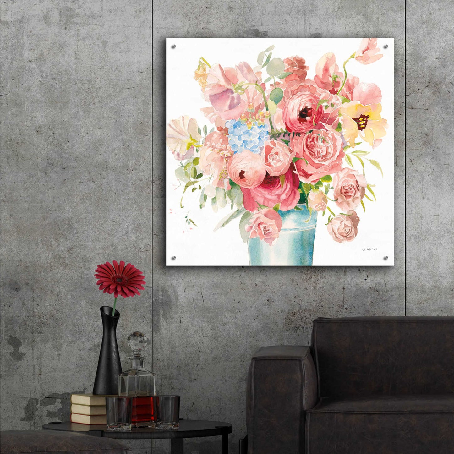 Epic Art 'Boho Bouquet VII' by James Wiens, Acrylic Glass Wall Art,36x36