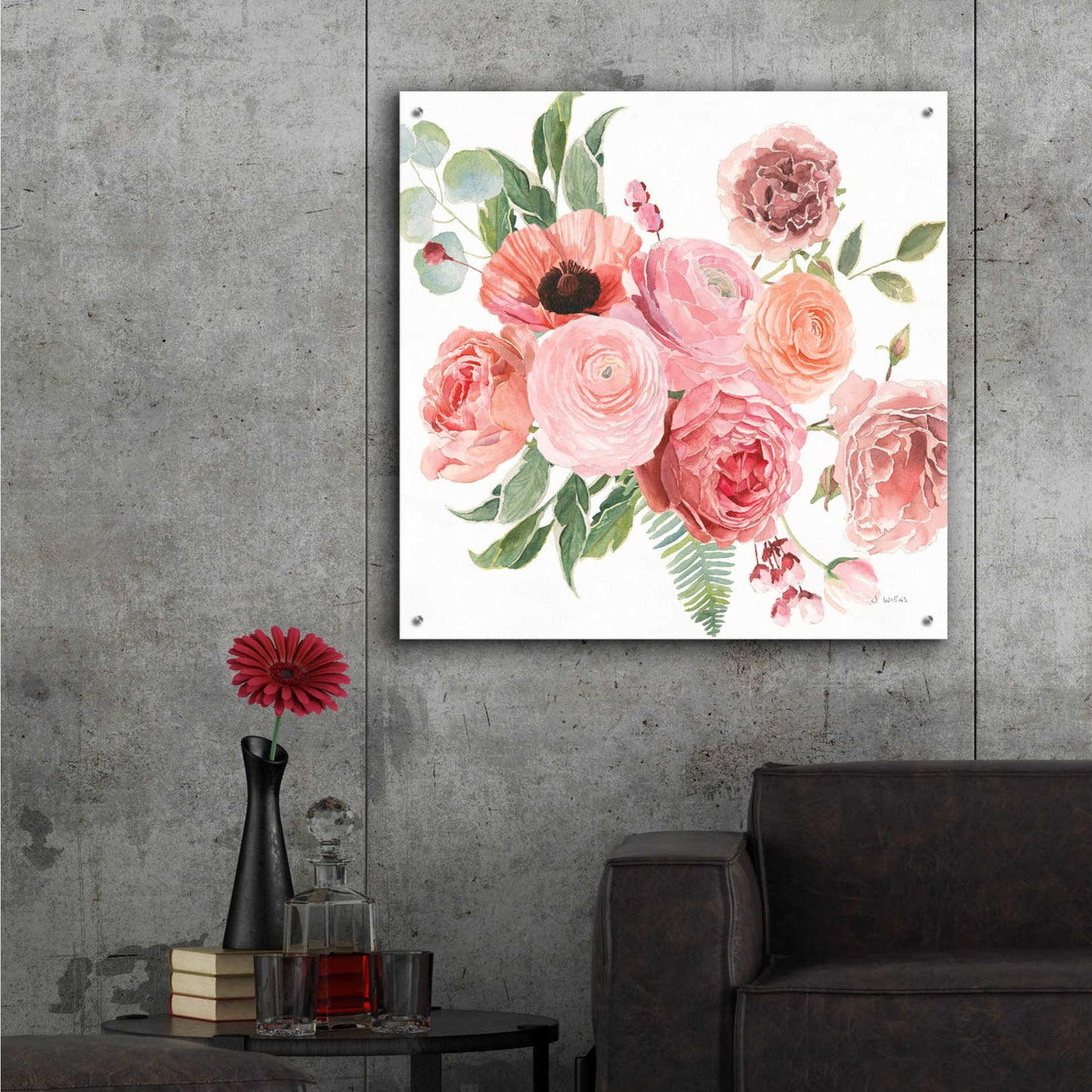 Epic Art 'Boho Bouquet VIII' by James Wiens, Acrylic Glass Wall Art,36x36