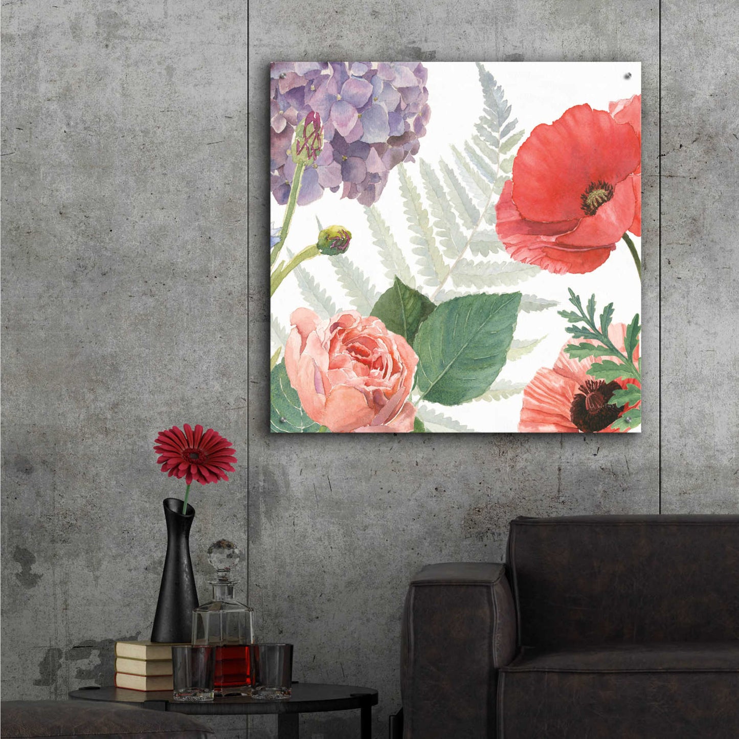Epic Art 'Boho Bouquet XI' by James Wiens, Acrylic Glass Wall Art,36x36