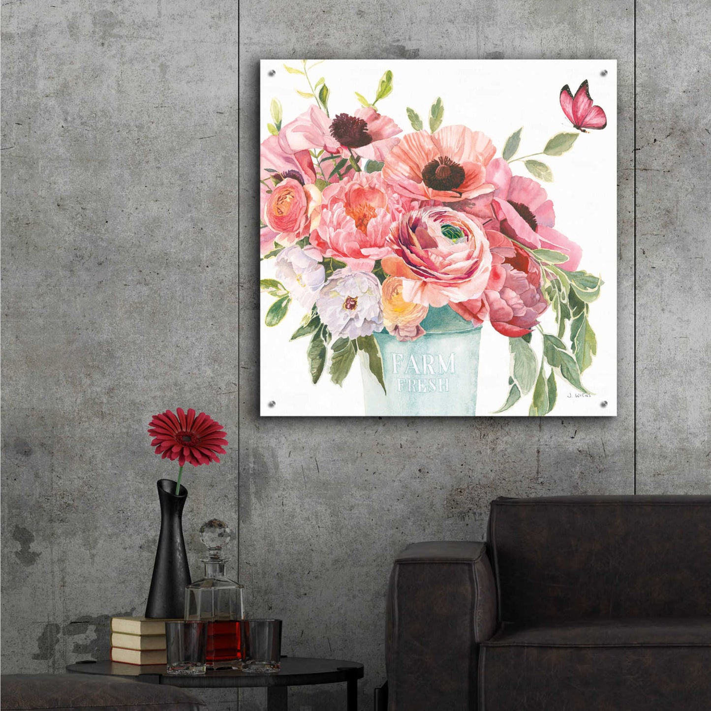 Epic Art 'Boho Bouquet XIII' by James Wiens, Acrylic Glass Wall Art,36x36