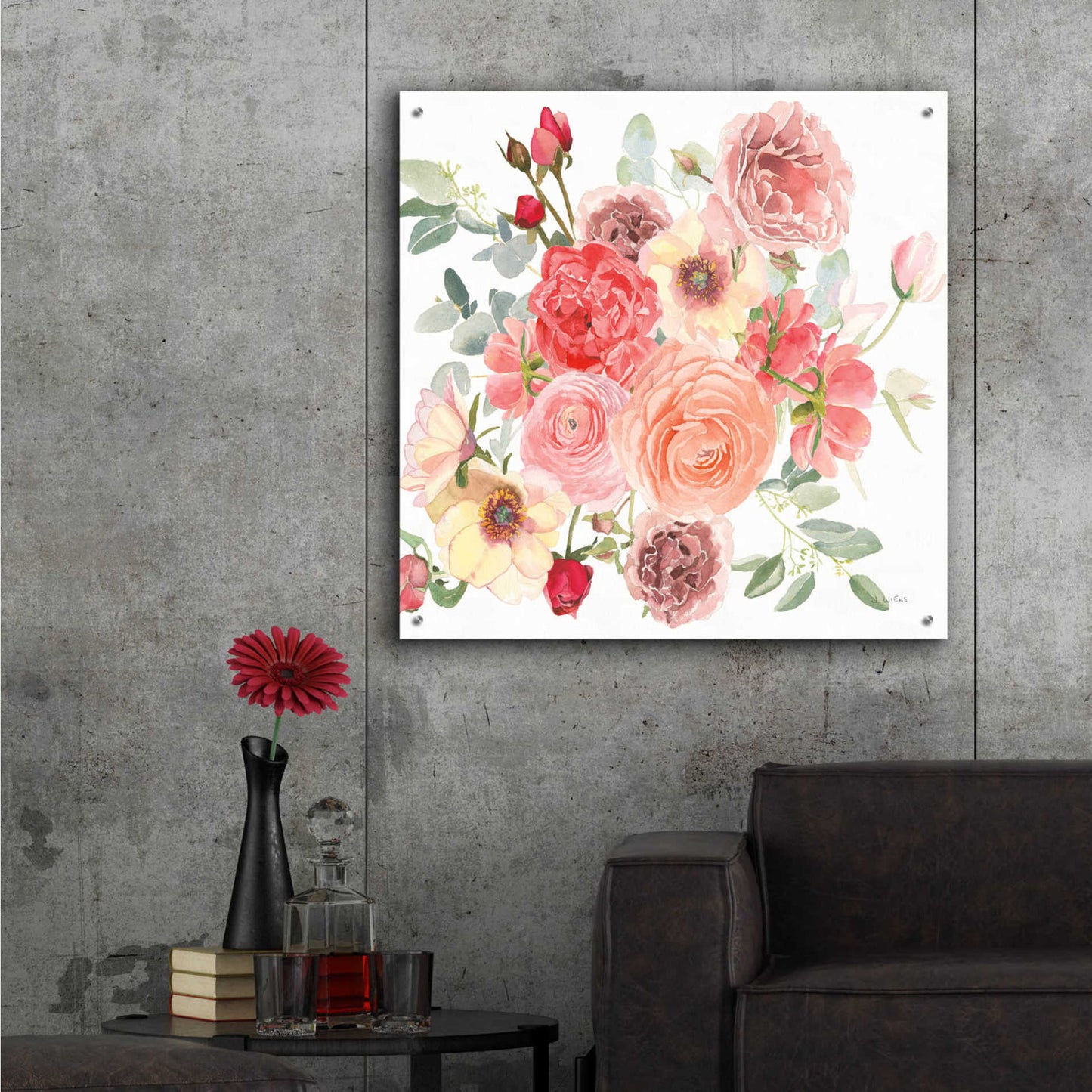 Epic Art 'Boho Bouquet XIV' by James Wiens, Acrylic Glass Wall Art,36x36