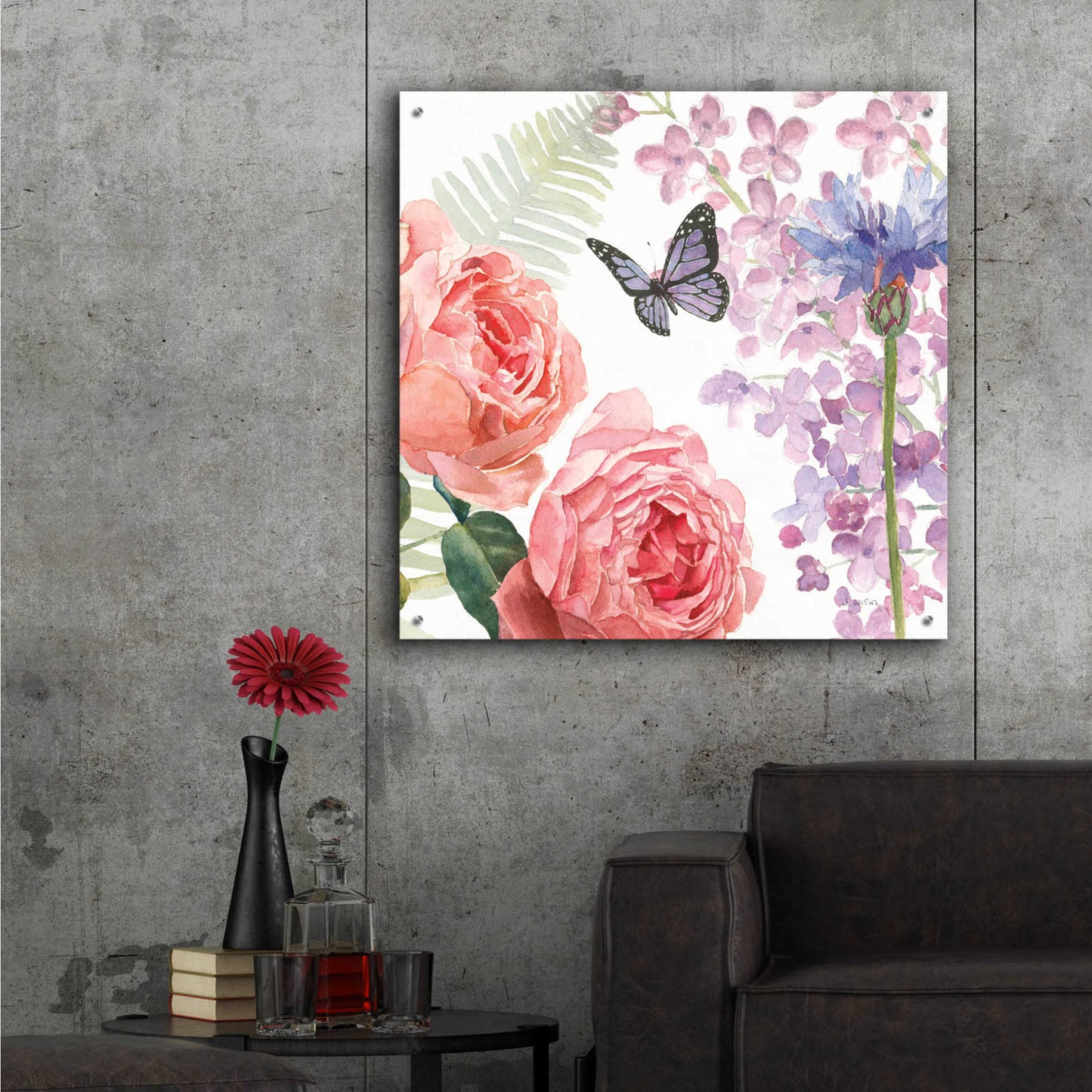 Epic Art 'Boho Bouquet XV' by James Wiens, Acrylic Glass Wall Art,36x36